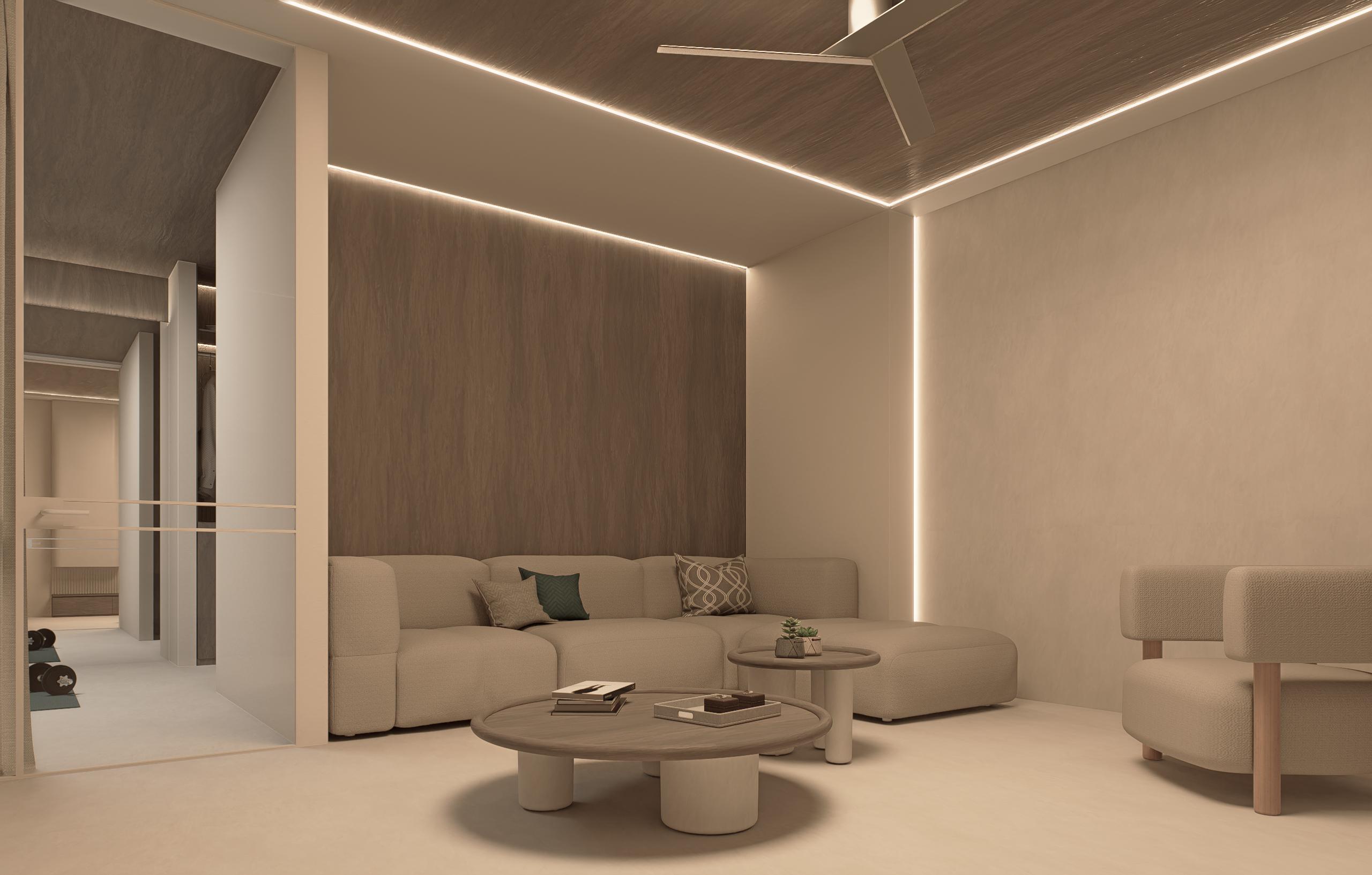 Pool surround and garden area in 2-bedroom new-build villa, Monte y Mar
