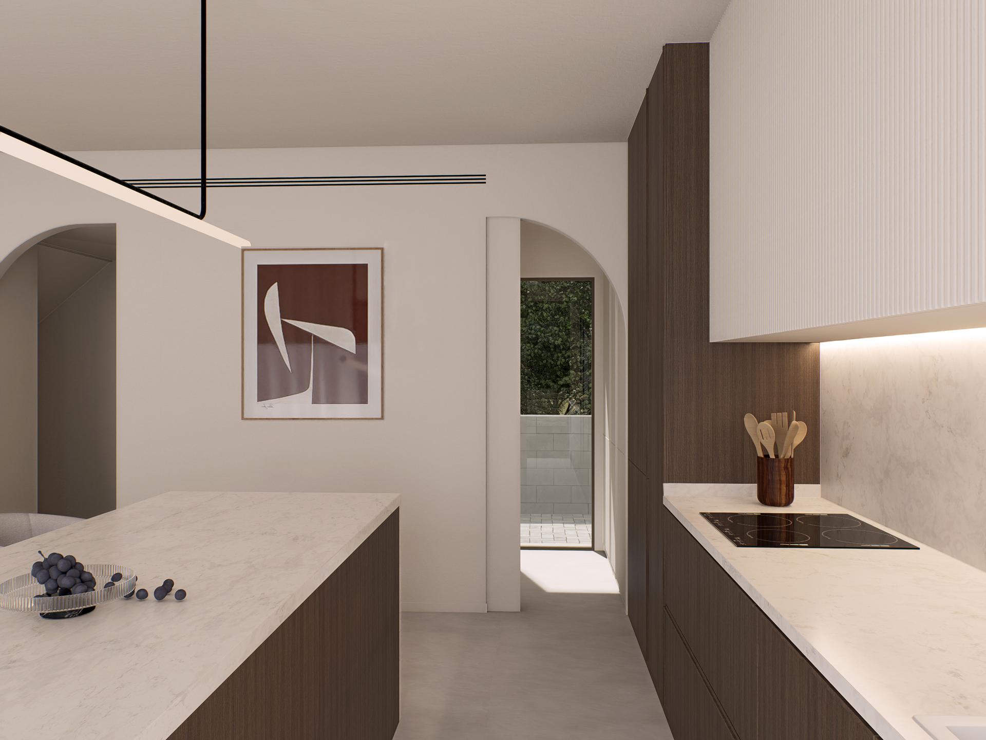Street-facing exterior of new-build villa on individual plot, Monte y Mar