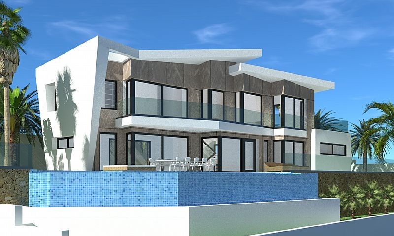 Private swimming pool and terrace of 4-bedroom villa in Maryvilla, Calpe