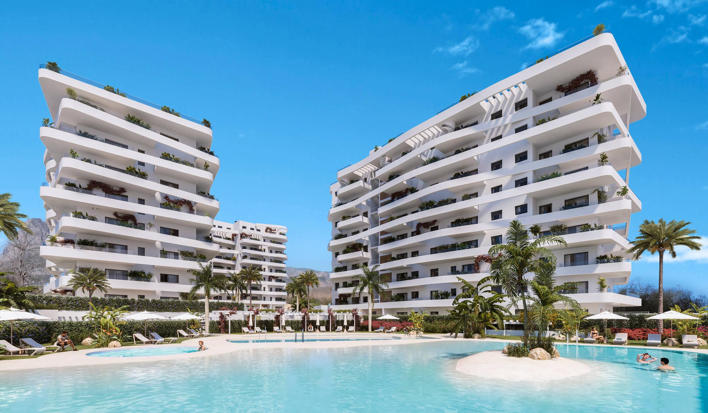 Open-plan interior of 3-bedroom apartment in Playas Del Torres, Villajoyosa