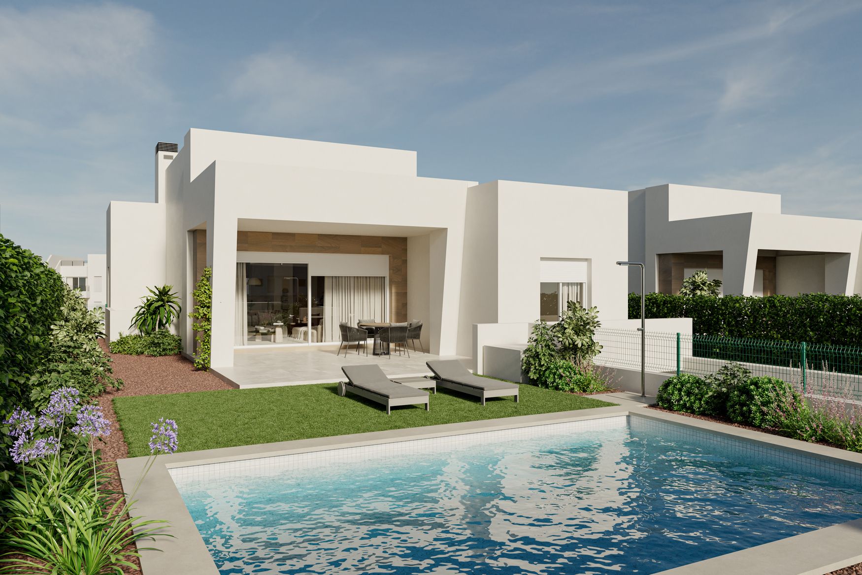 Bathroom with modern fittings in new-build 3-bedroom villa, La Finca Golf, Algorfa