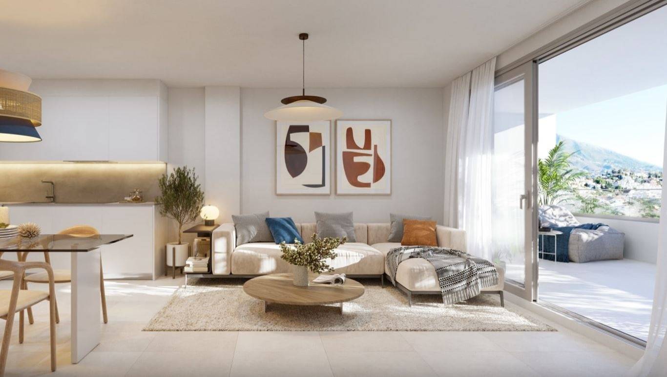 Terrace with sea views in apartment, La Feria, Fuengirola