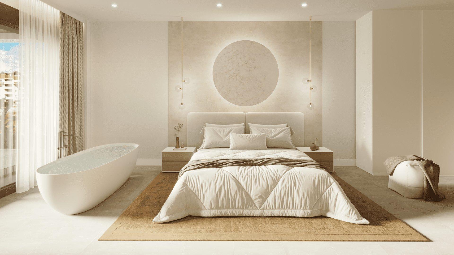 Communal pool in new-build development, El Higuerón, Fuengirola
