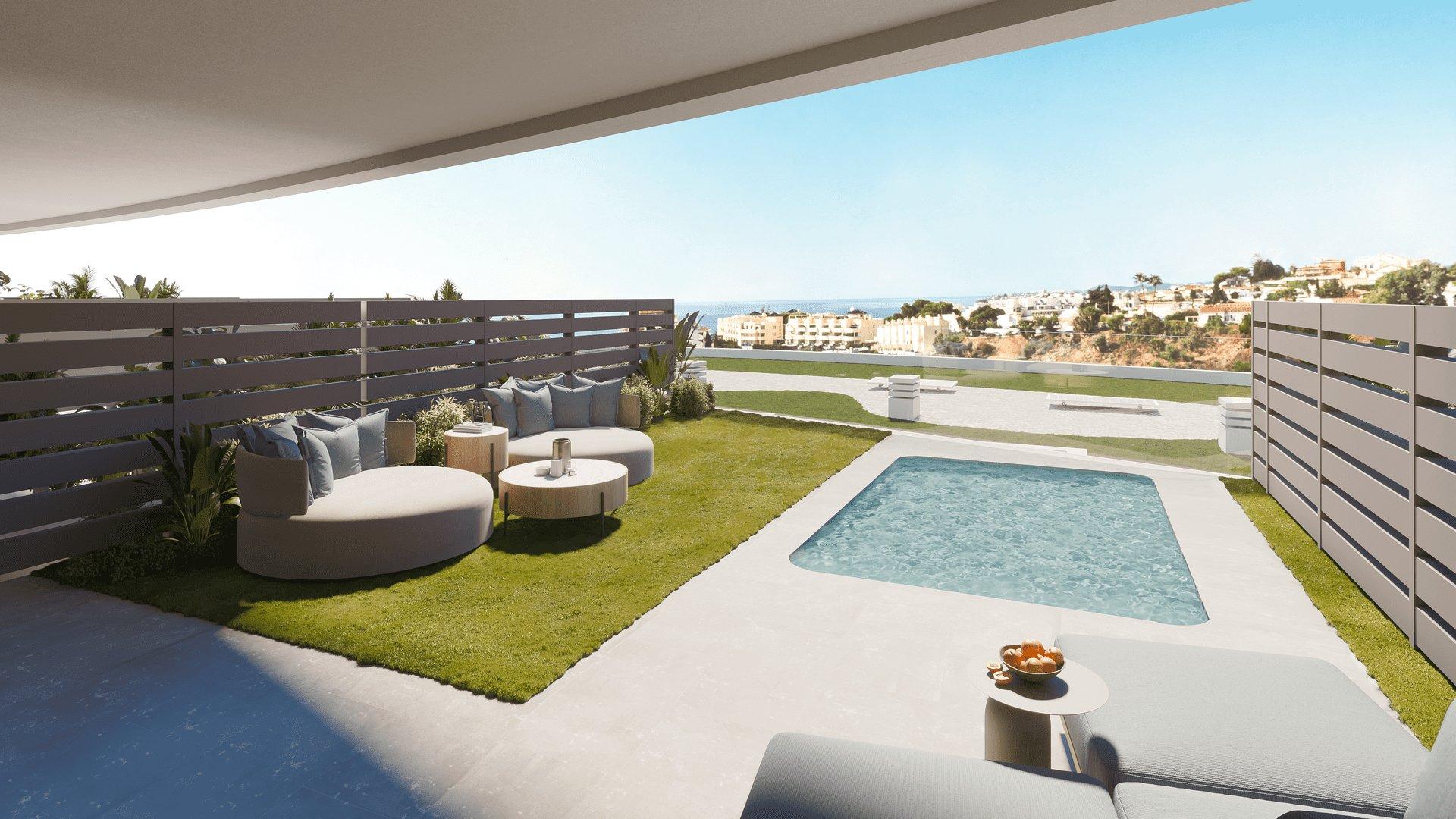 Open-plan kitchen and living area in 3-bedroom townhouse, El Higuerón