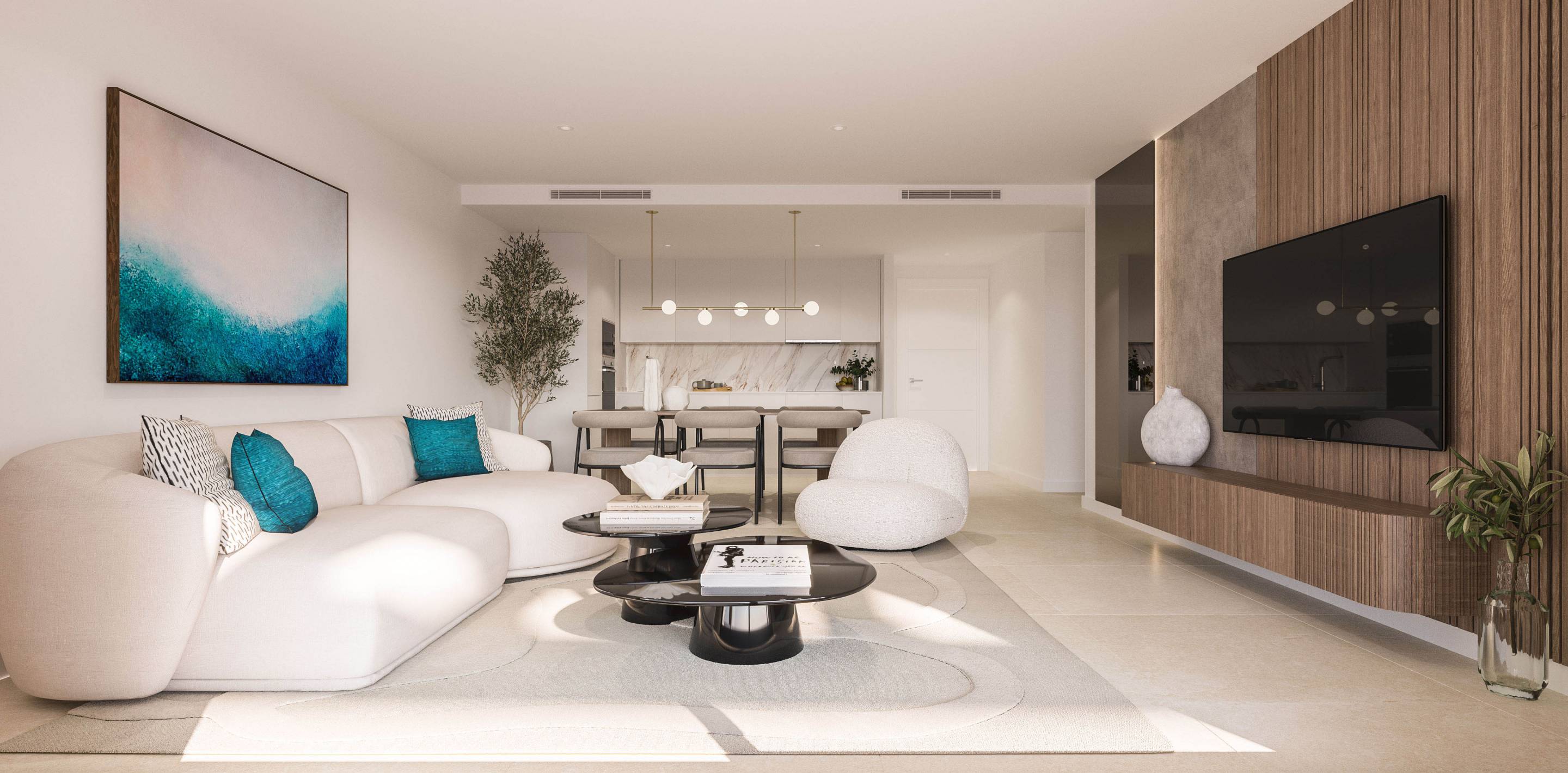 Landscaped communal gardens of residential complex, La Concha-Resina Golf