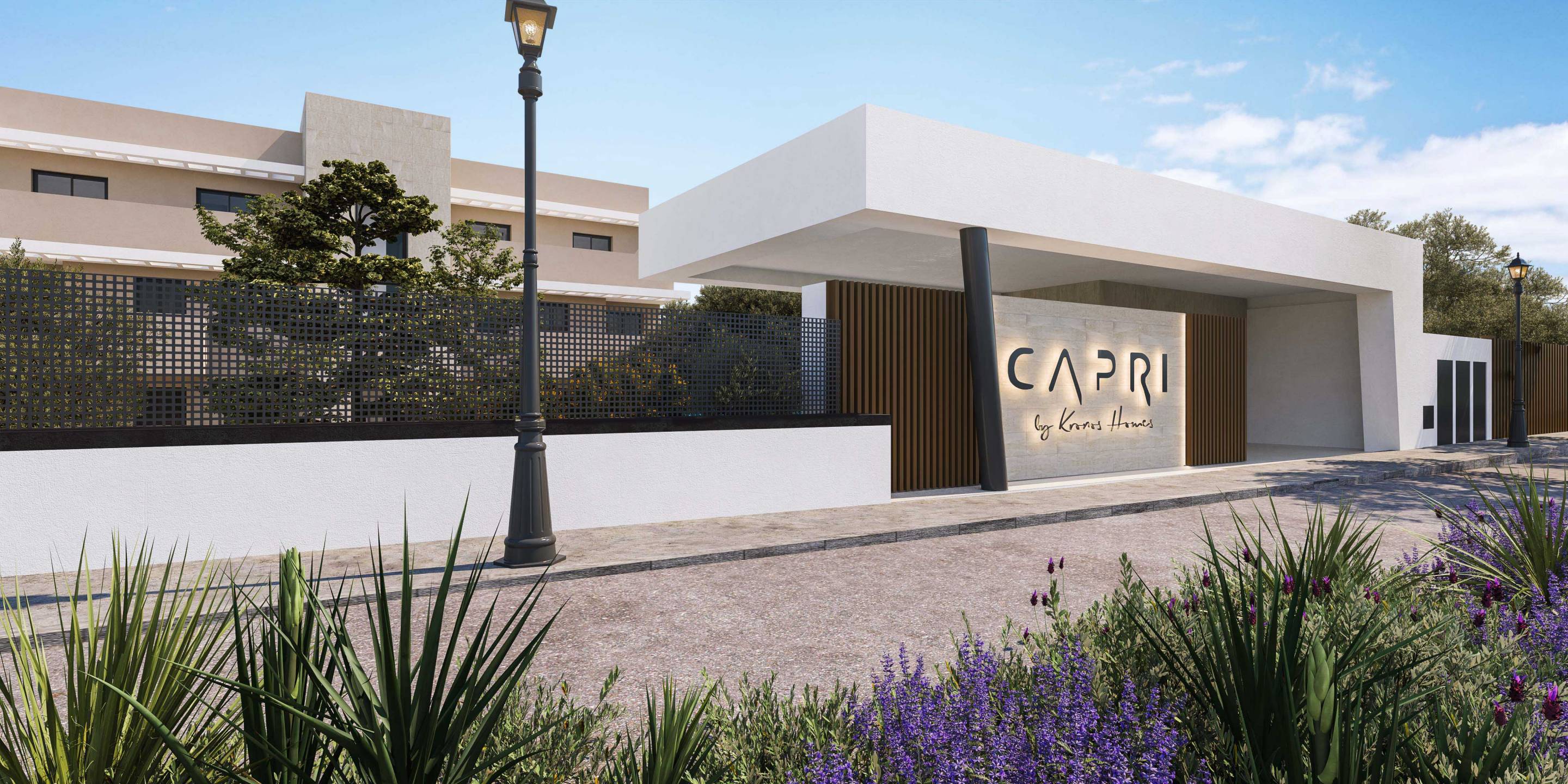 Communal area or walkway within new-build complex, La Concha-Resina Golf