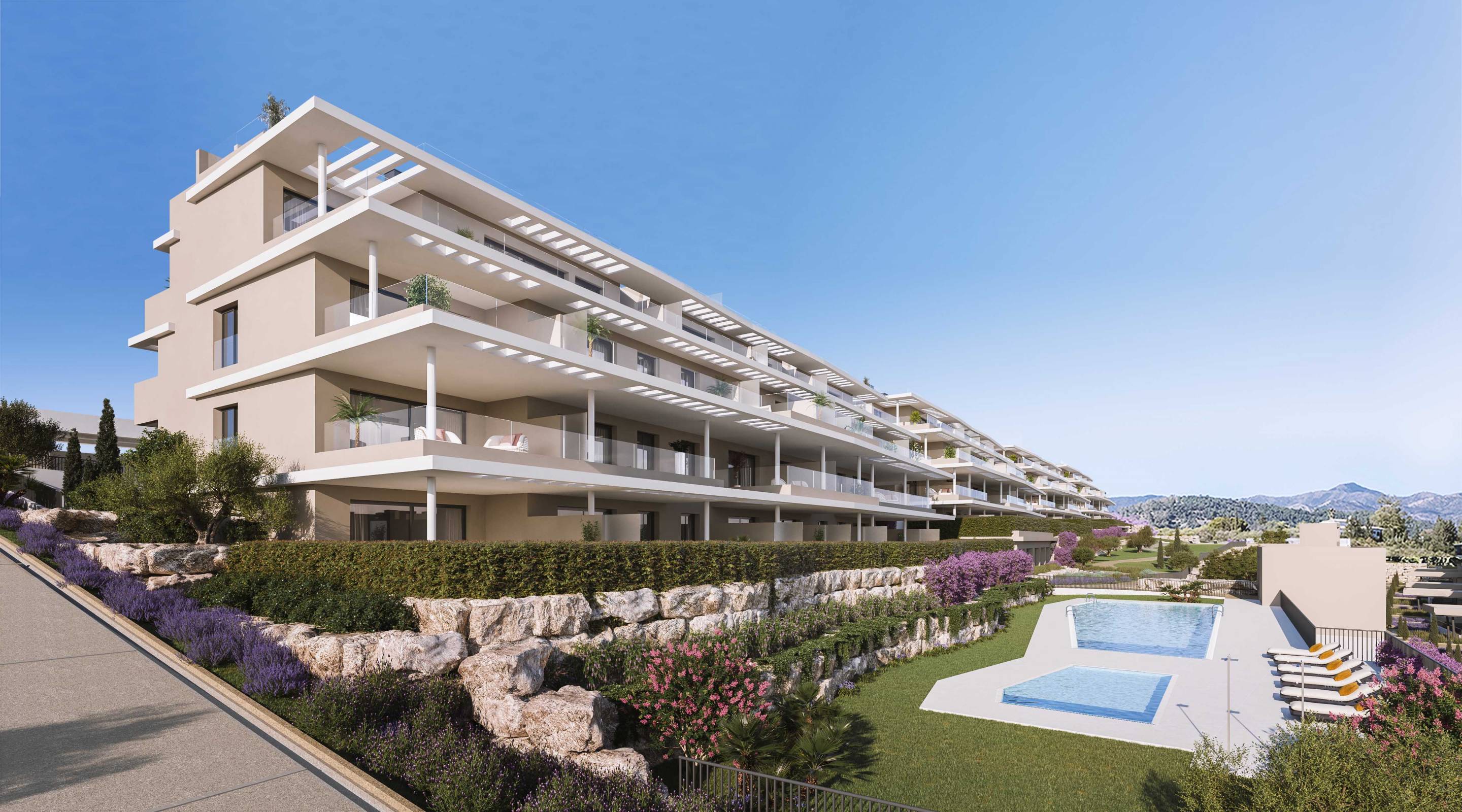 View from top-floor penthouse terrace, La Concha-Resina Golf, Estepona