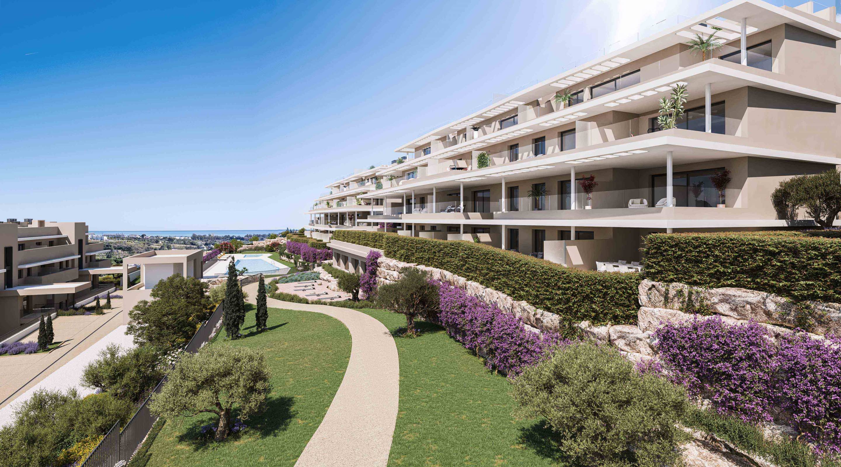 Kitchen with appliances in new-build penthouse, La Concha-Resina Golf, Estepona