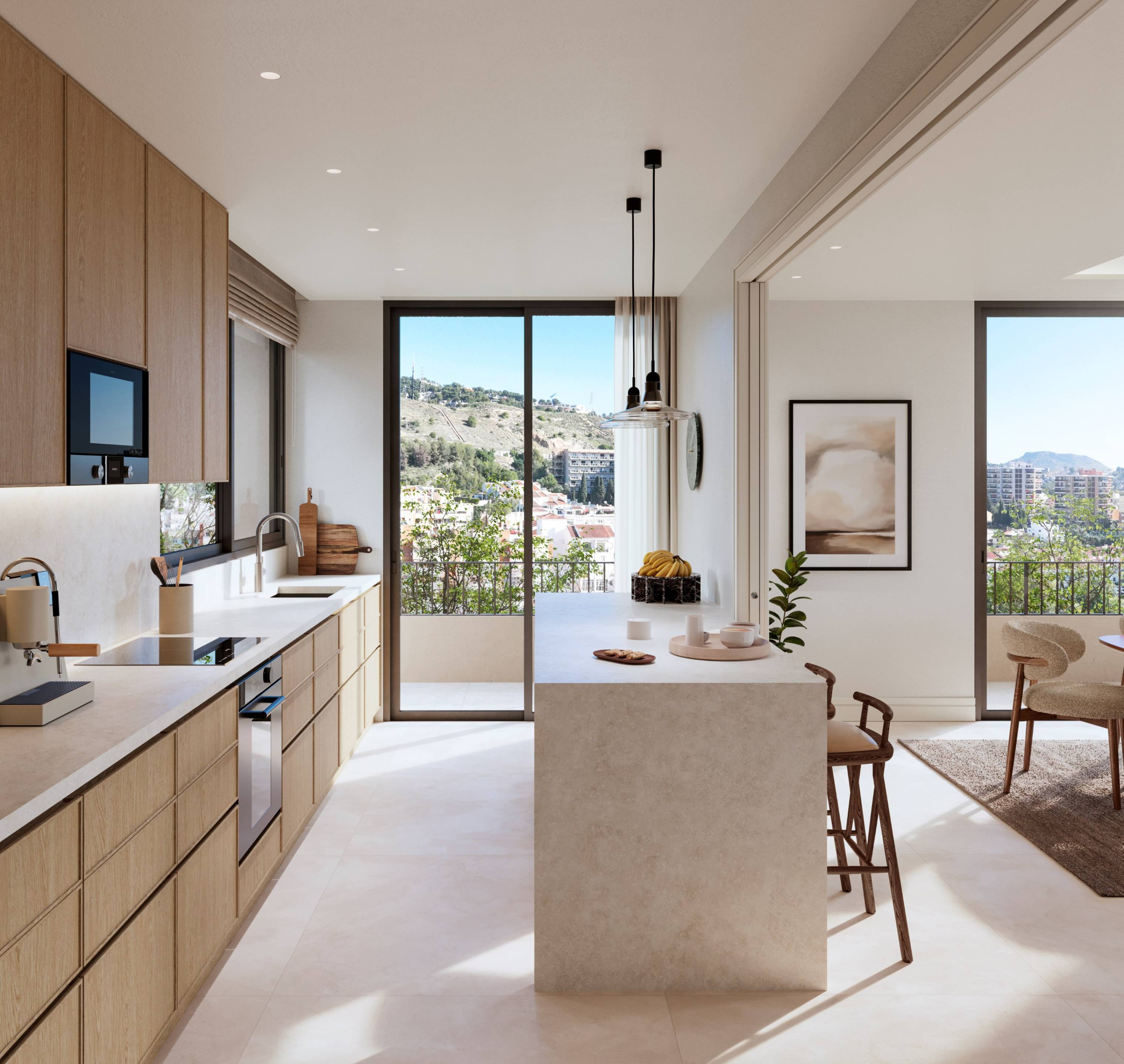 Bathroom with contemporary fittings in 3-bedroom new-build townhouse, Málaga