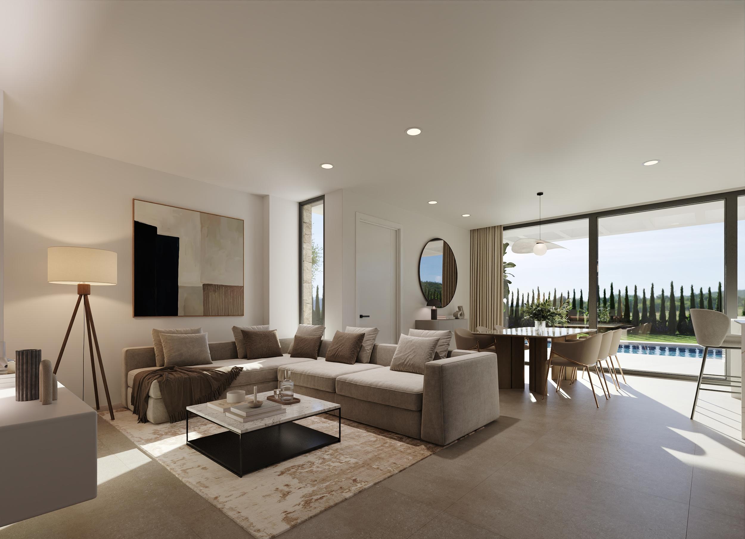 Covered ground-floor terrace and private plot of new-build villa, Balcón de Finestrat
