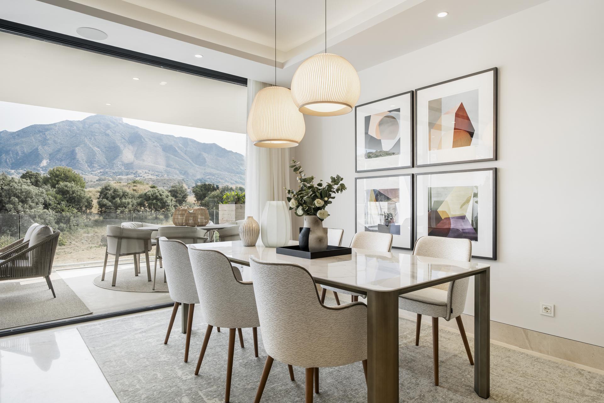 Interior render of main bedroom with terrace access, new-build apartment, Aloha, Marbella