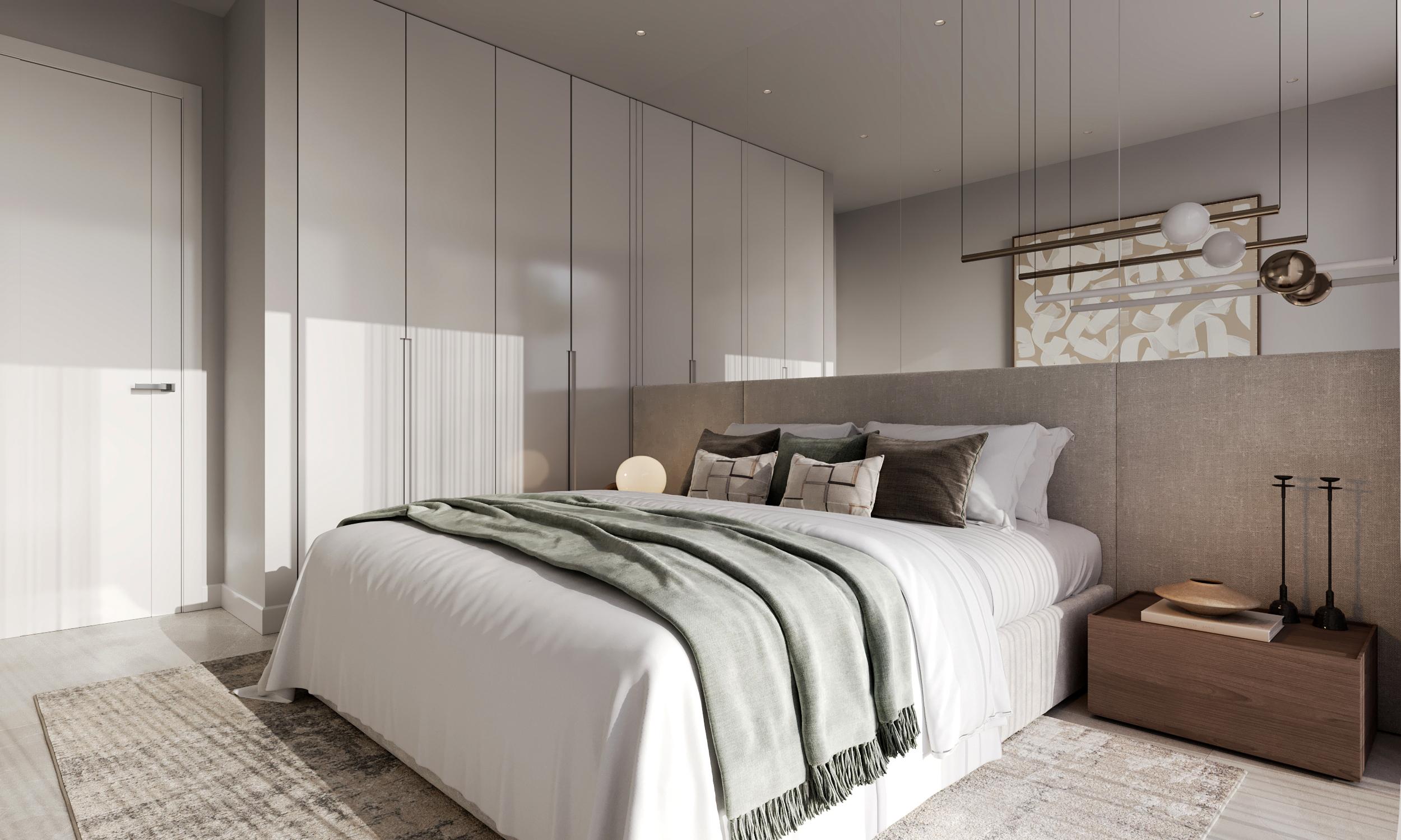 Built-in wardrobes in bedroom, Sotoserena new-build apartment
