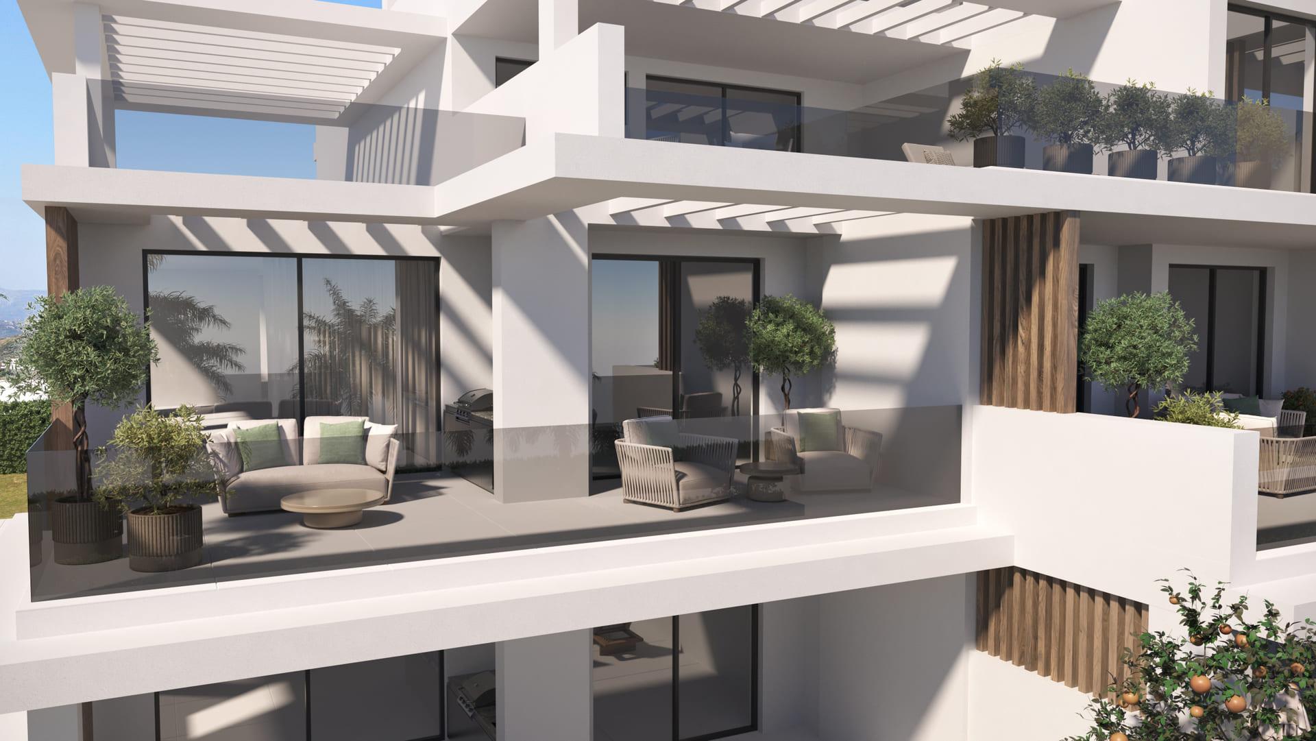 Kitchen island or counter detail, new-build apartment, Sotoserena