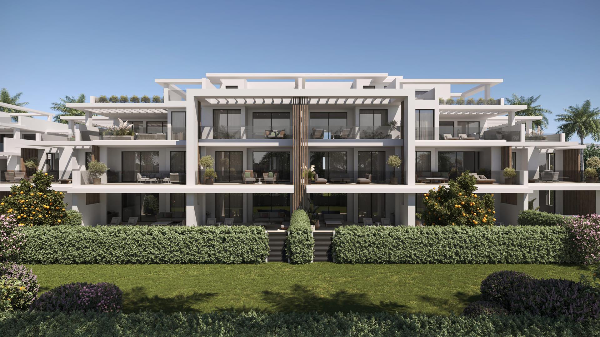 Bedroom with neutral decor in new-build apartment, Sotoserena, Estepona