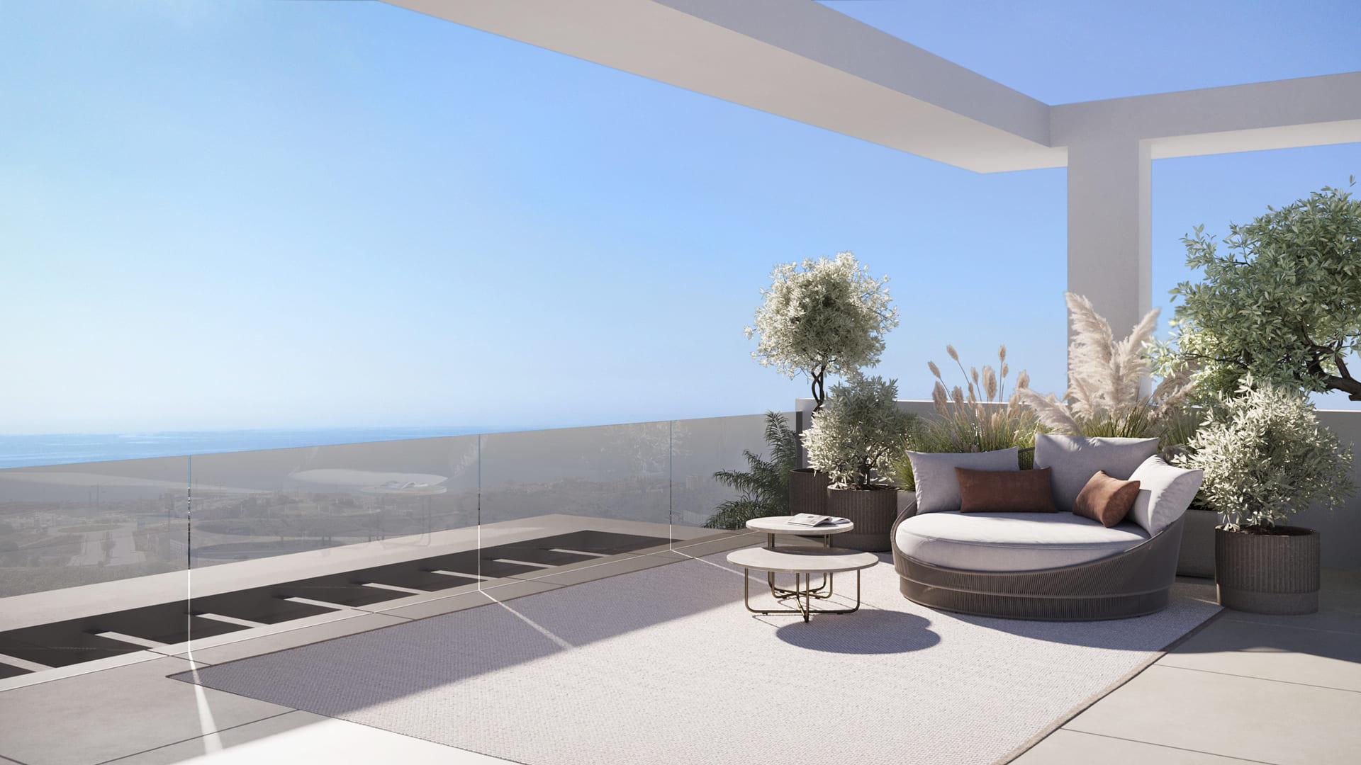 Exterior rendering of residential block, Sotoserena, Estepona