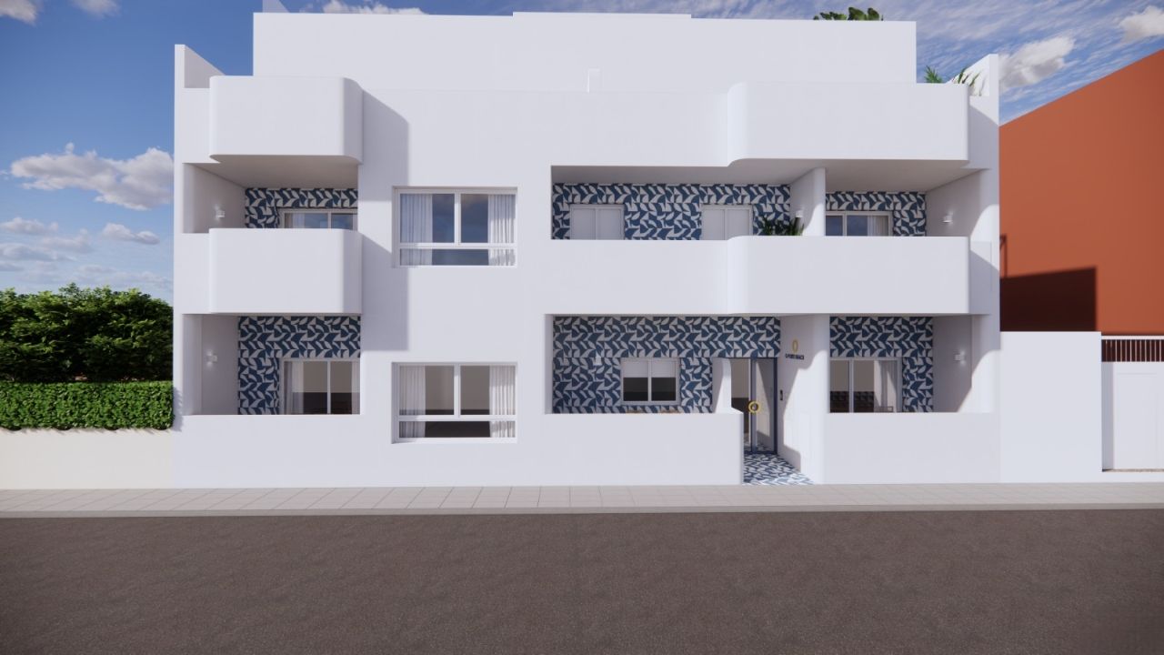 Interior render of kitchen, new-build apartment, El Mojón