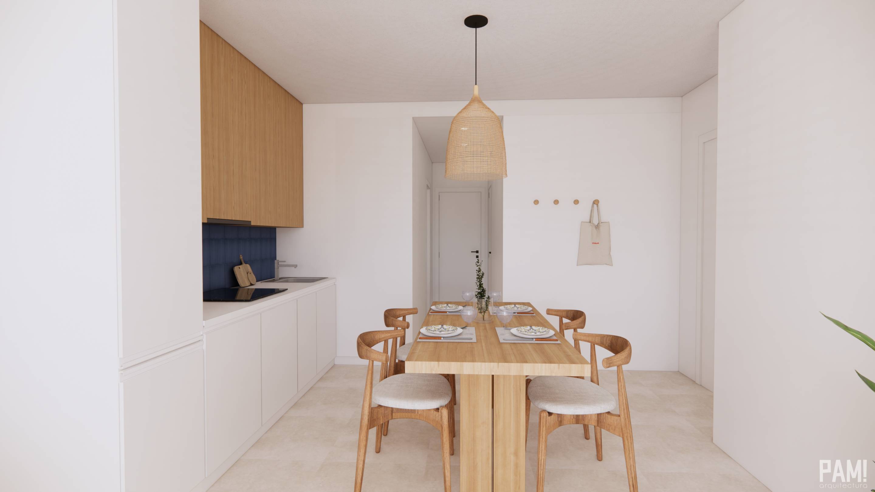 Open-plan kitchen and dining area in 2-bedroom apartment, El Mojón