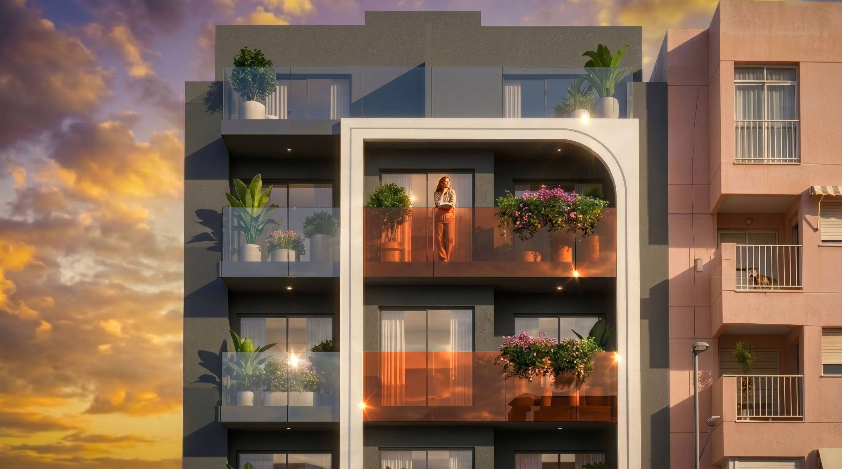 Bedroom with fitted wardrobe, 3-bedroom new-build, Pueblo, Guardamar Del Segura
