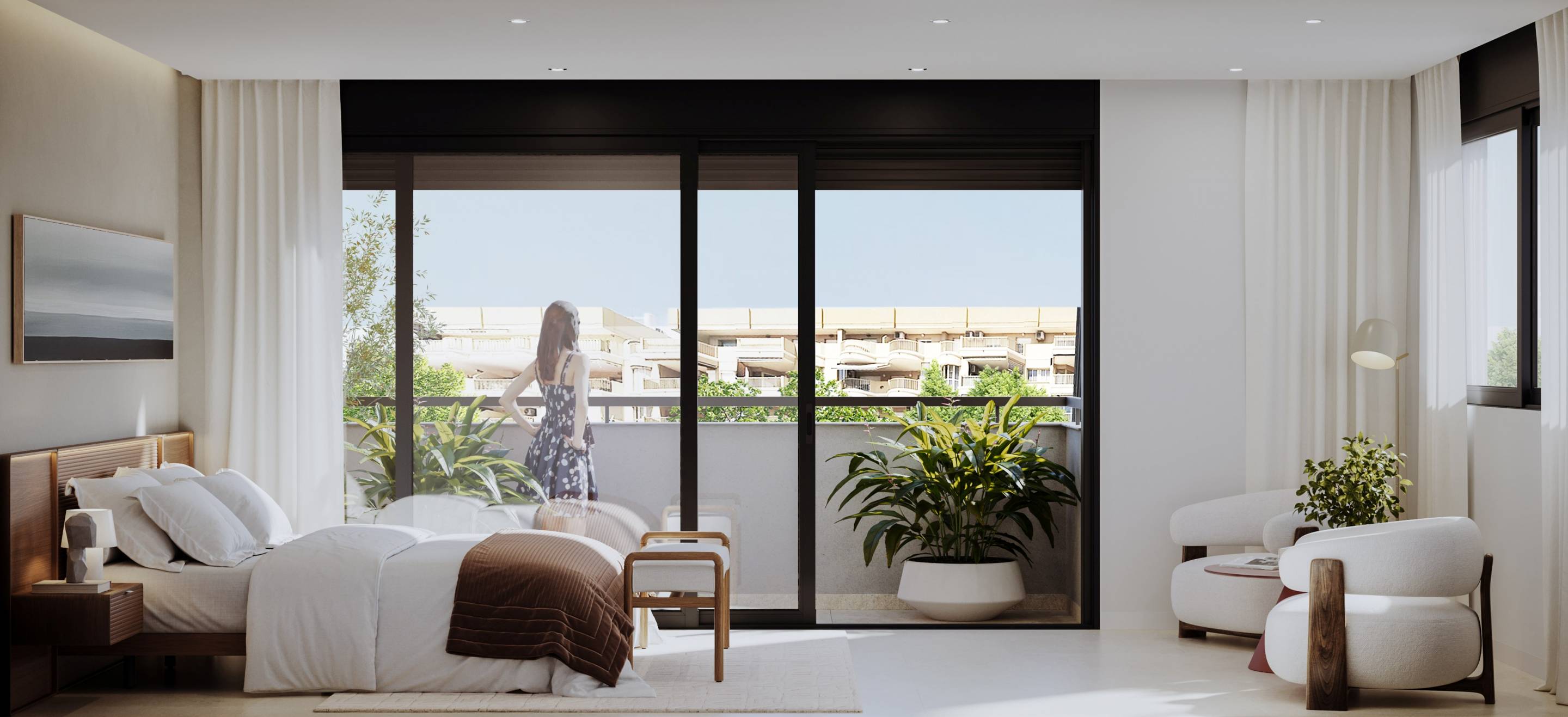 Bathroom with shower enclosure in townhouse, Castillo de Sohail