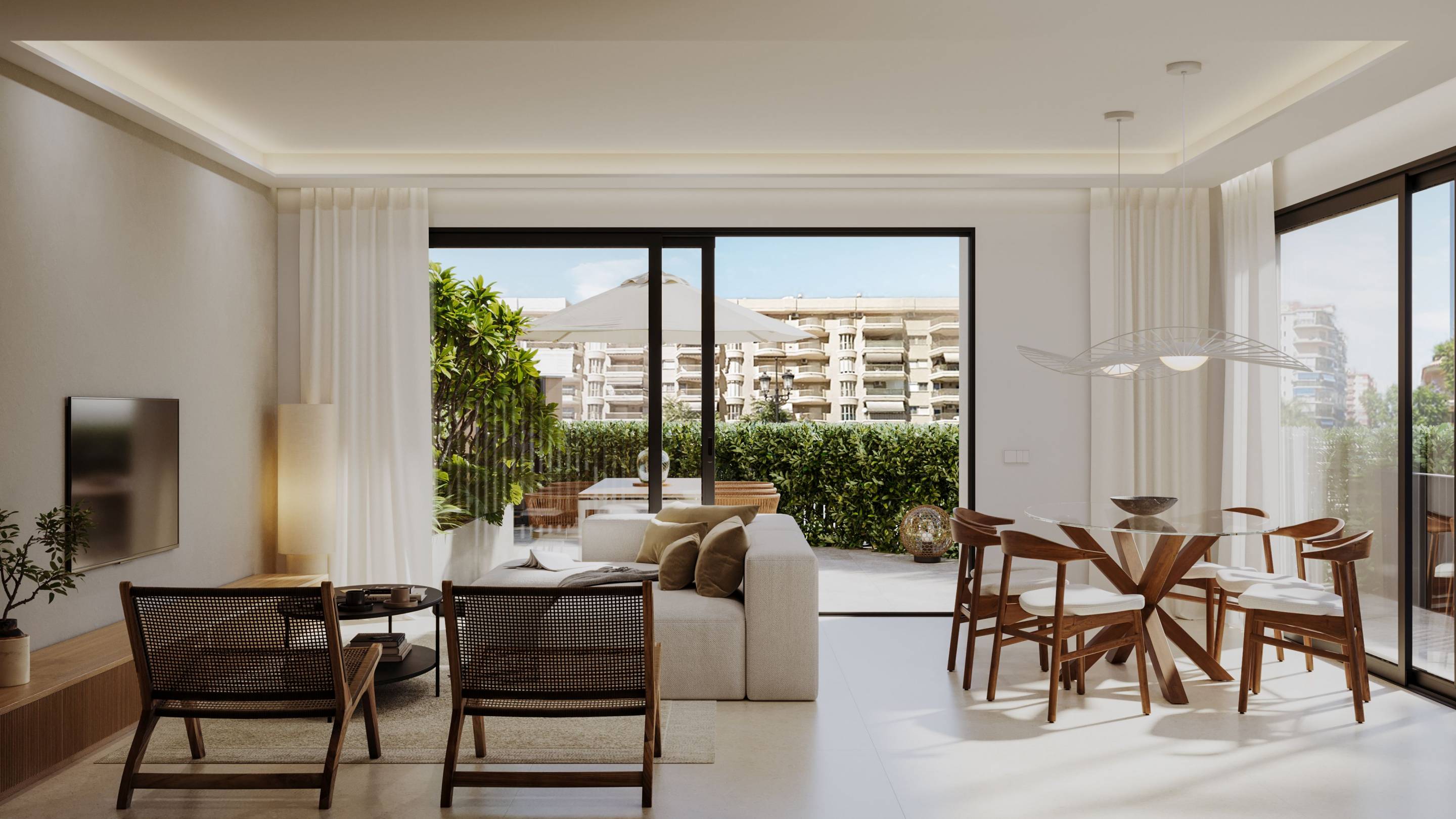 Kitchen and dining area in new-build townhouse, Castillo de Sohail, Fuengirola