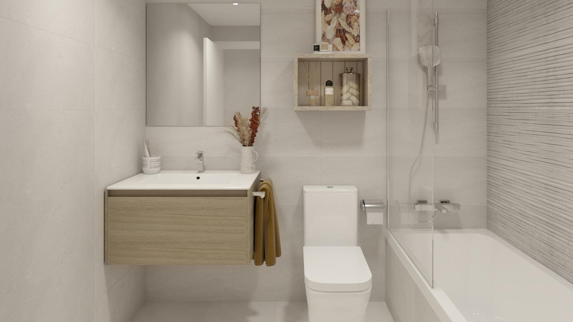 Open-plan living, dining and kitchen area in 1-bedroom apartment, El Saltillo, Torremolinos