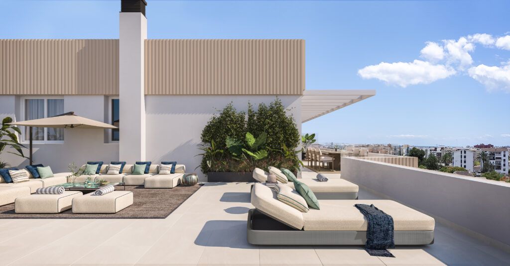 Floor plan of 64 m2 one-bedroom new-build apartment, Centro, Estepona