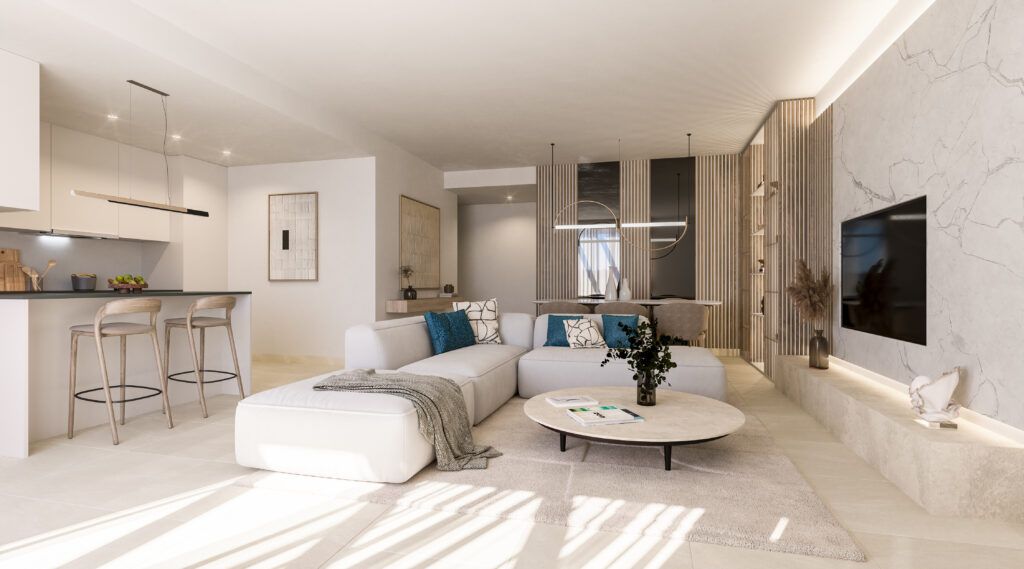 Rooftop community solarium in new-build development, Centro, Estepona