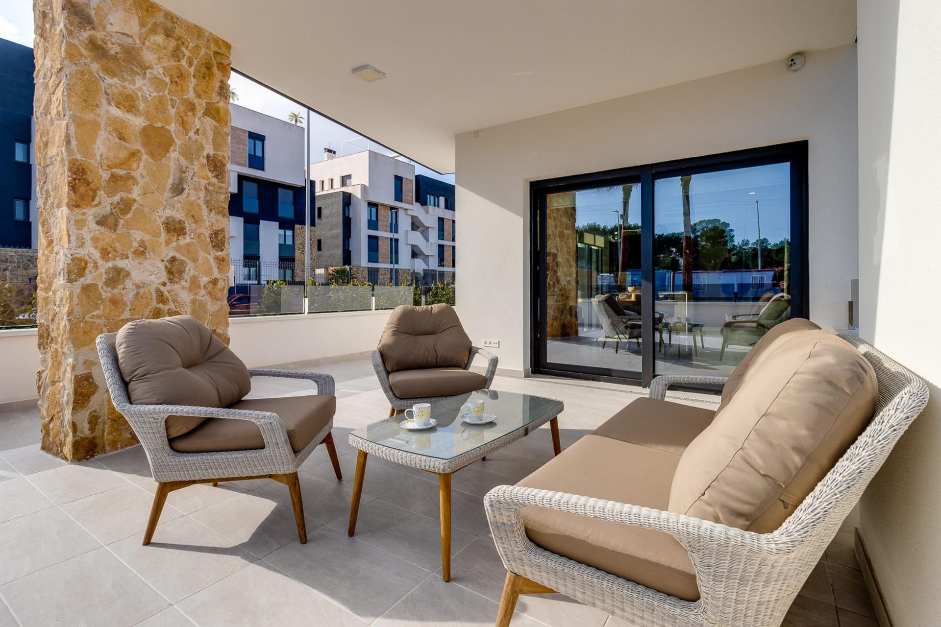 Private terrace of first-floor bungalow in Lo Marabú, Rojales