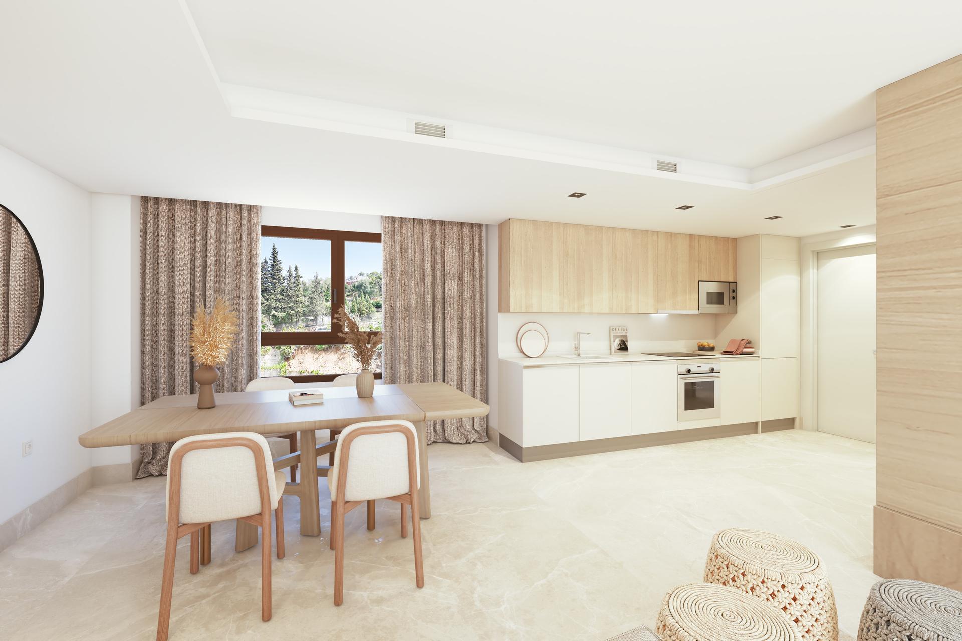Building entrance and communal hallway, new-build development, Cortés, Benahavis