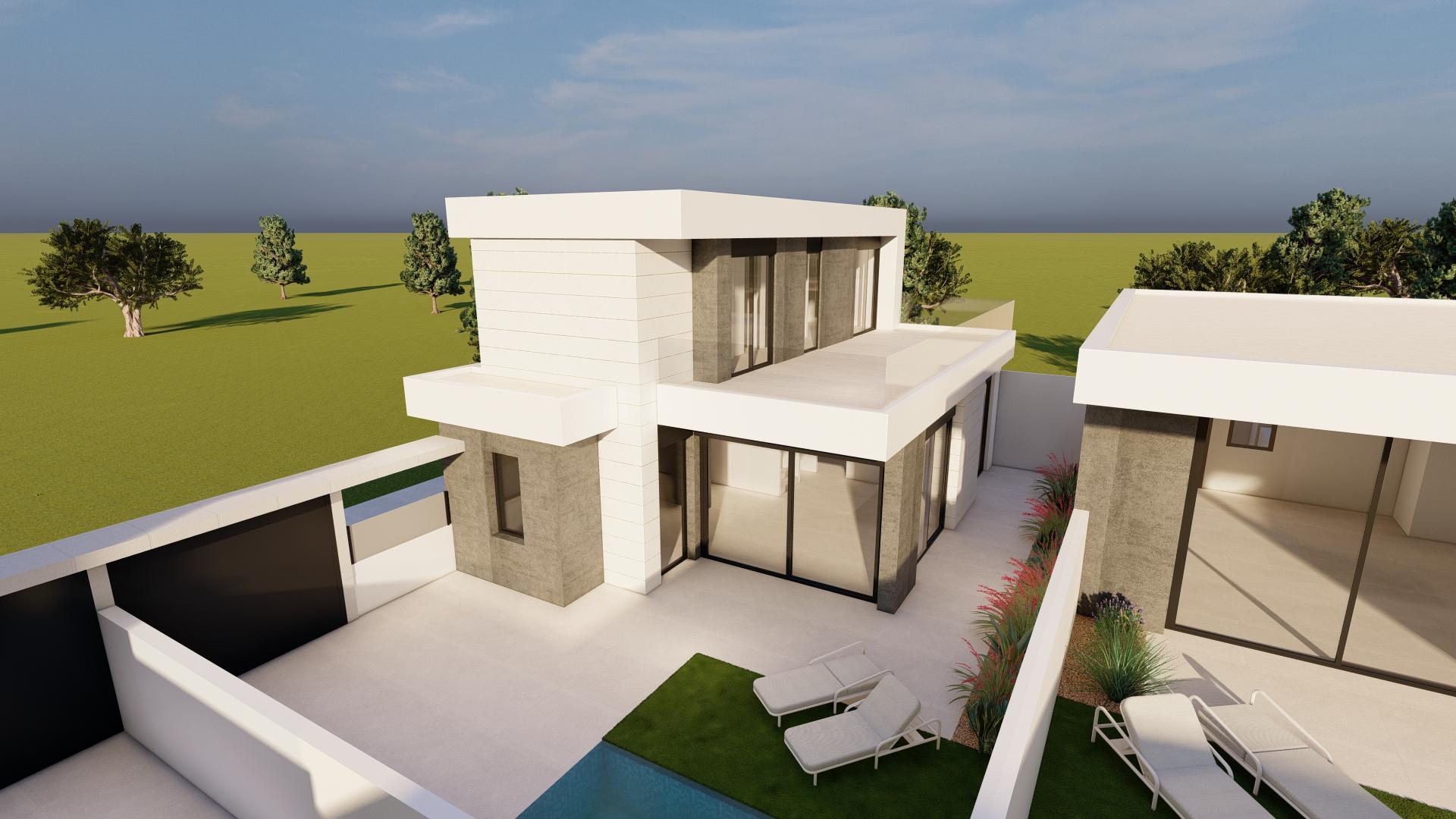 Private pool set within 198m2 plot of new-build villa, Zona Pueblo, Pilar De La Horadada