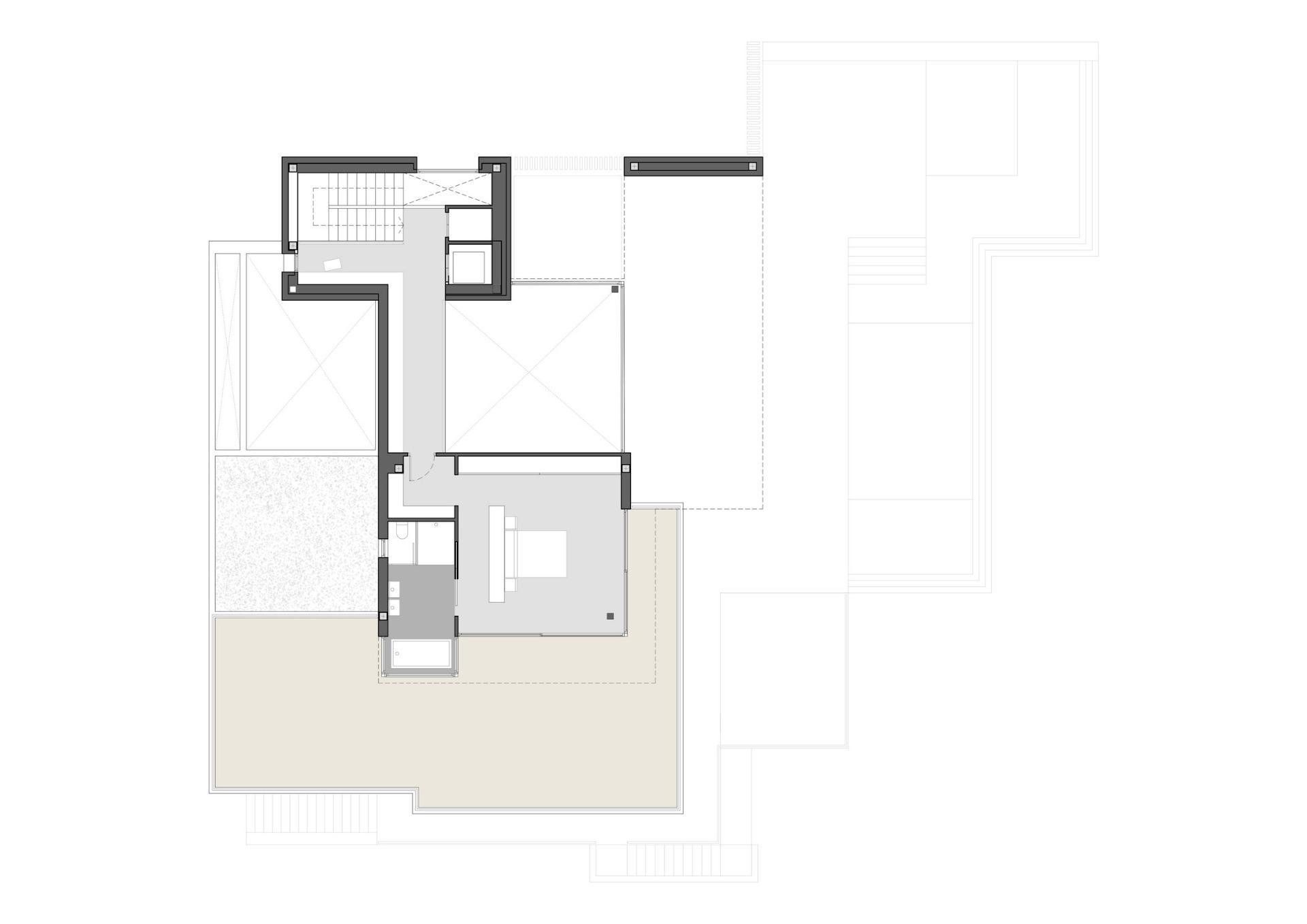 Site plan showing 1,601 m2 plot of new-build villa, Pinar de Advocat-Cometa, Moraira