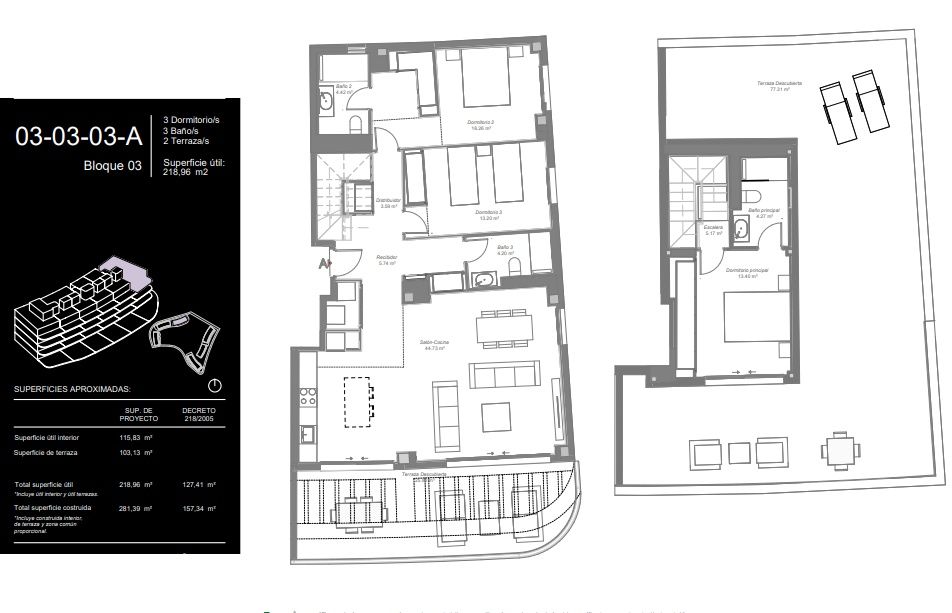 Floor plan of 2-bedroom new-build penthouse, Hipódromo-Cerrado del Águila, Mijas