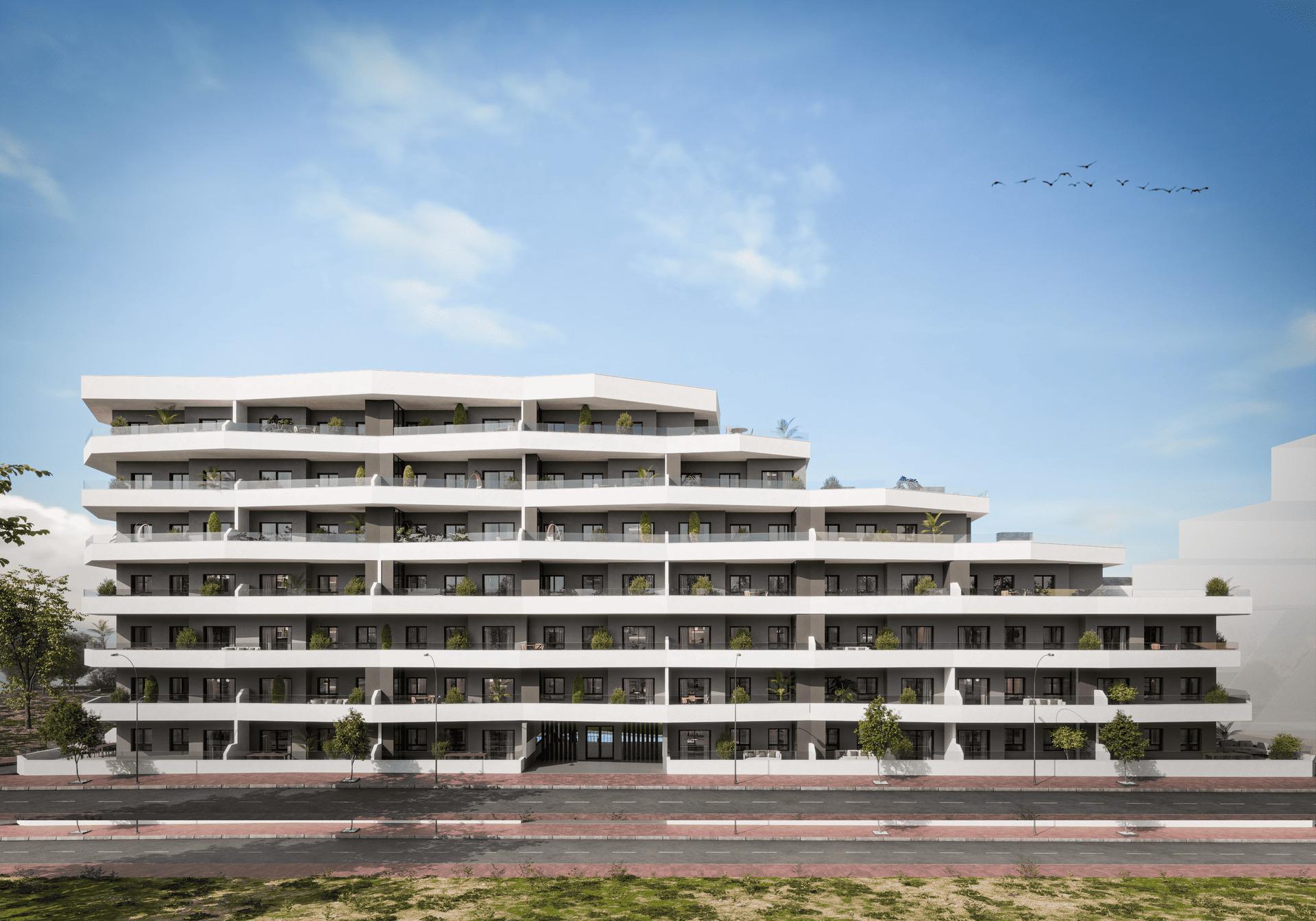 Open-plan living and dining space in 2-bedroom apartment, Pueblo 9, San Miguel De Salinas
