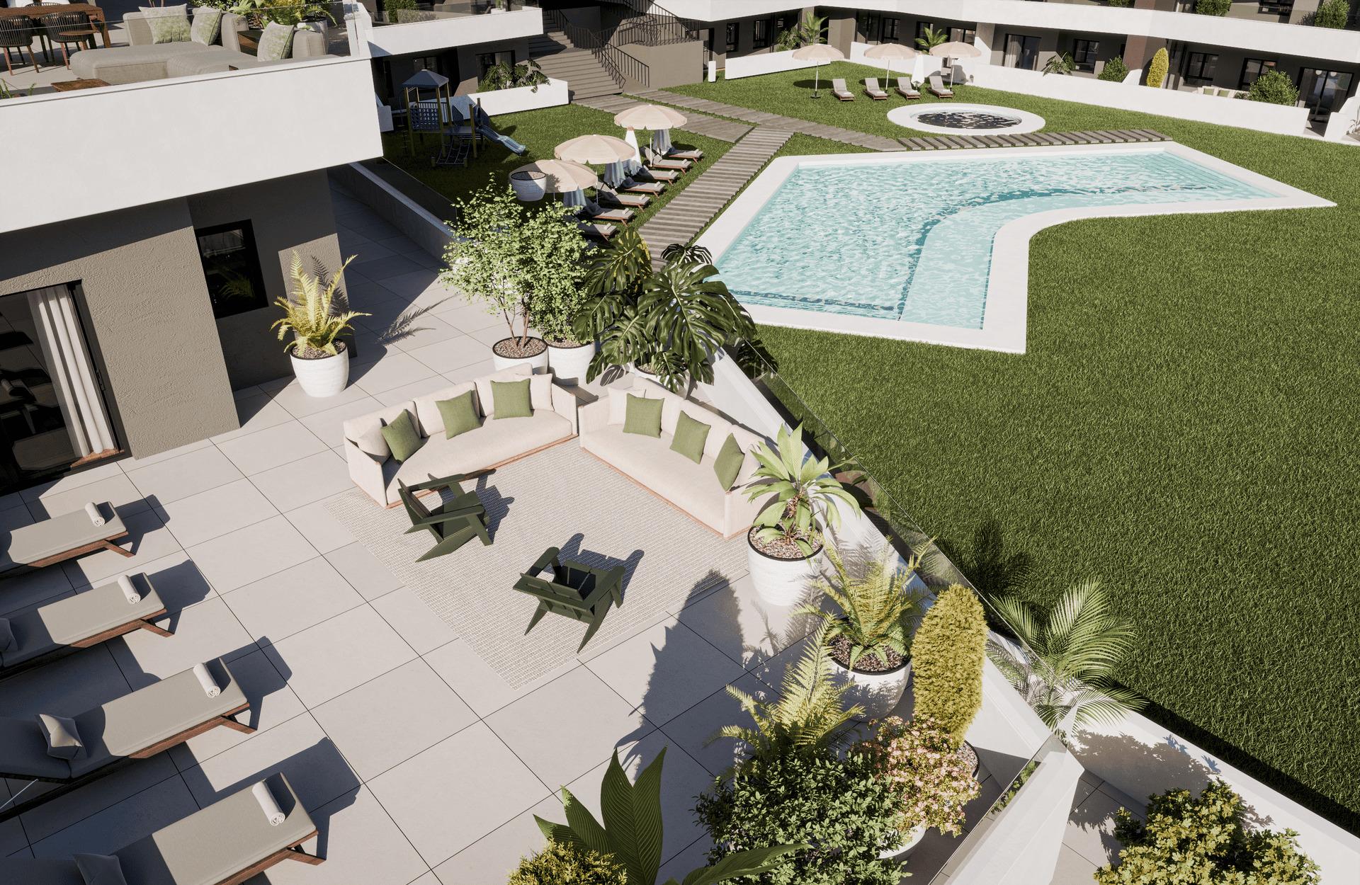 Floor plan of 213 m2 2-bedroom apartment, 6th floor, Pueblo 9, San Miguel De Salinas
