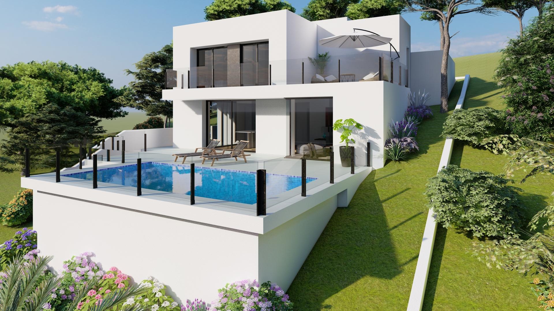 Villa for sale in Cumbres del Sol, Benitachell - exterior view of new-build villa on 479 m2 plot