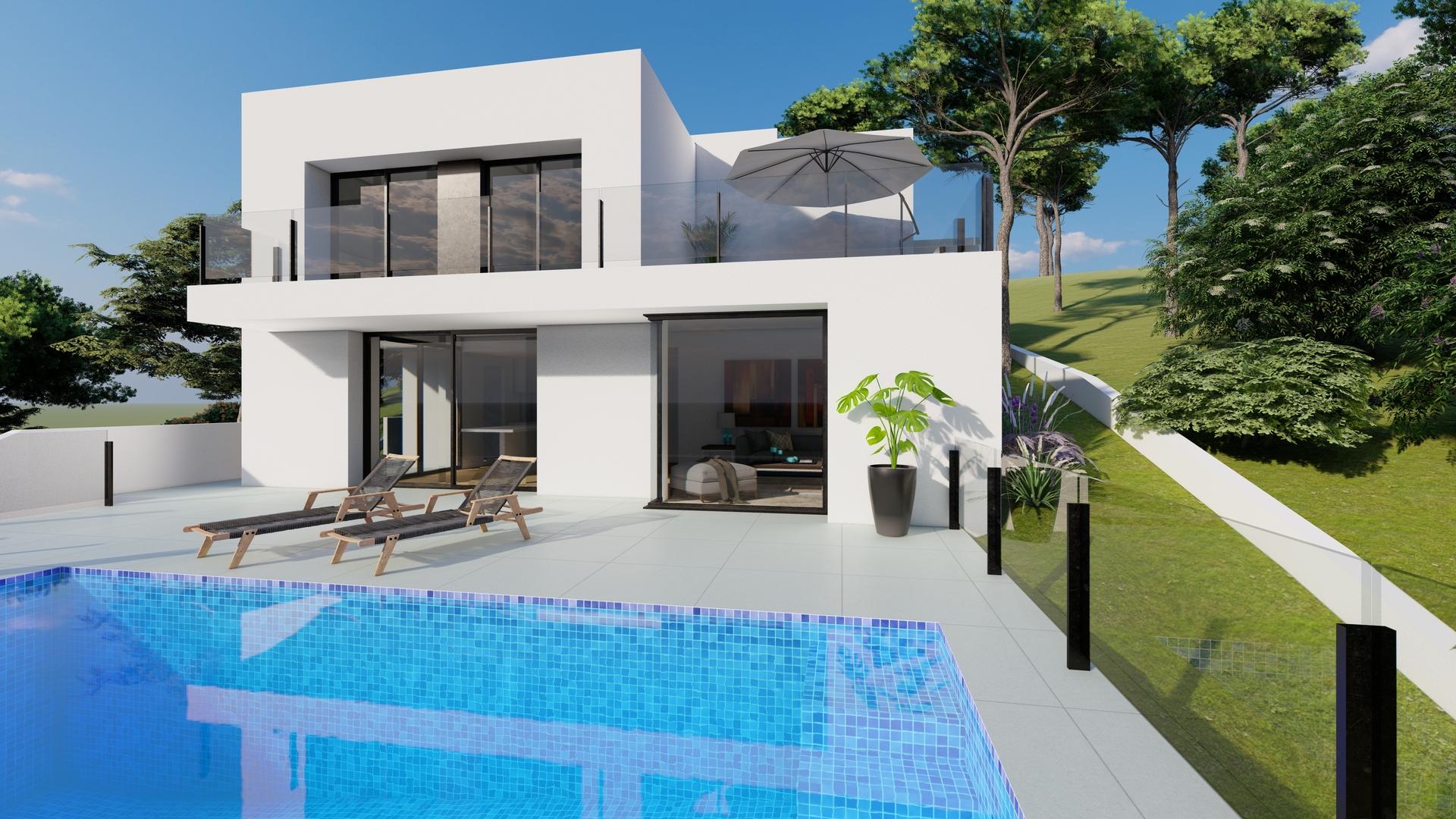 Main bedroom in 2-bedroom new-build villa, Cumbres del Sol, Benitachell