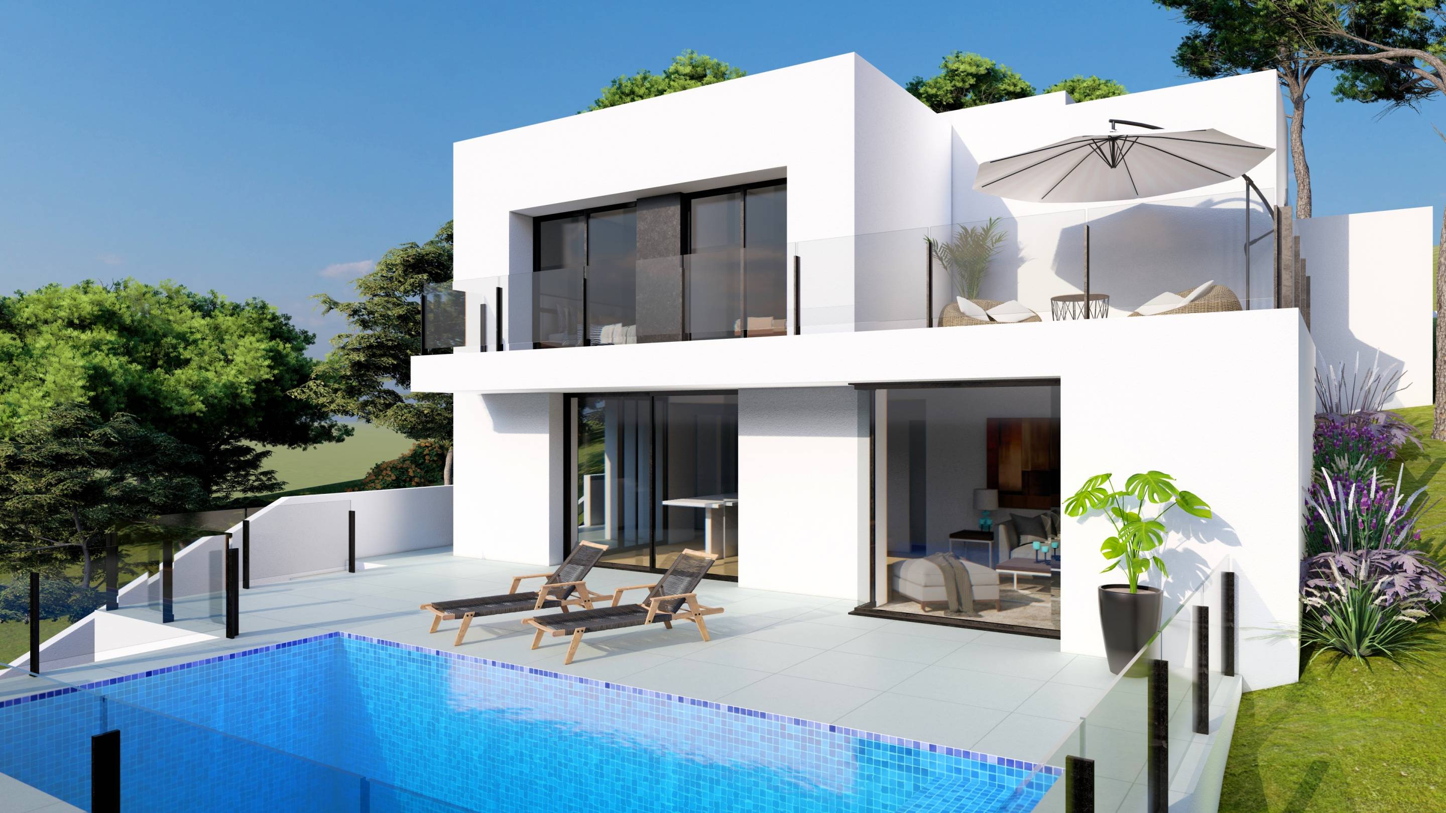 En-suite bathroom in 2-bedroom new-build villa, Cumbres del Sol, Benitachell