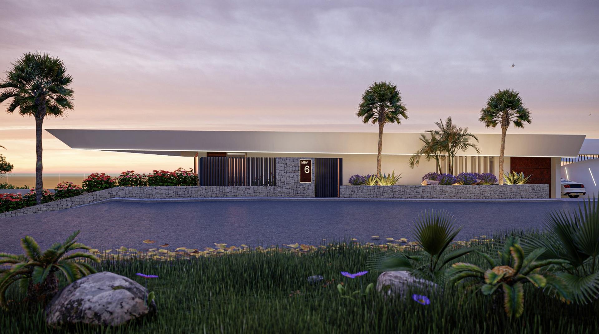 Recessed ceiling lighting in open-plan area of new-build villa, Puerto, Calpe