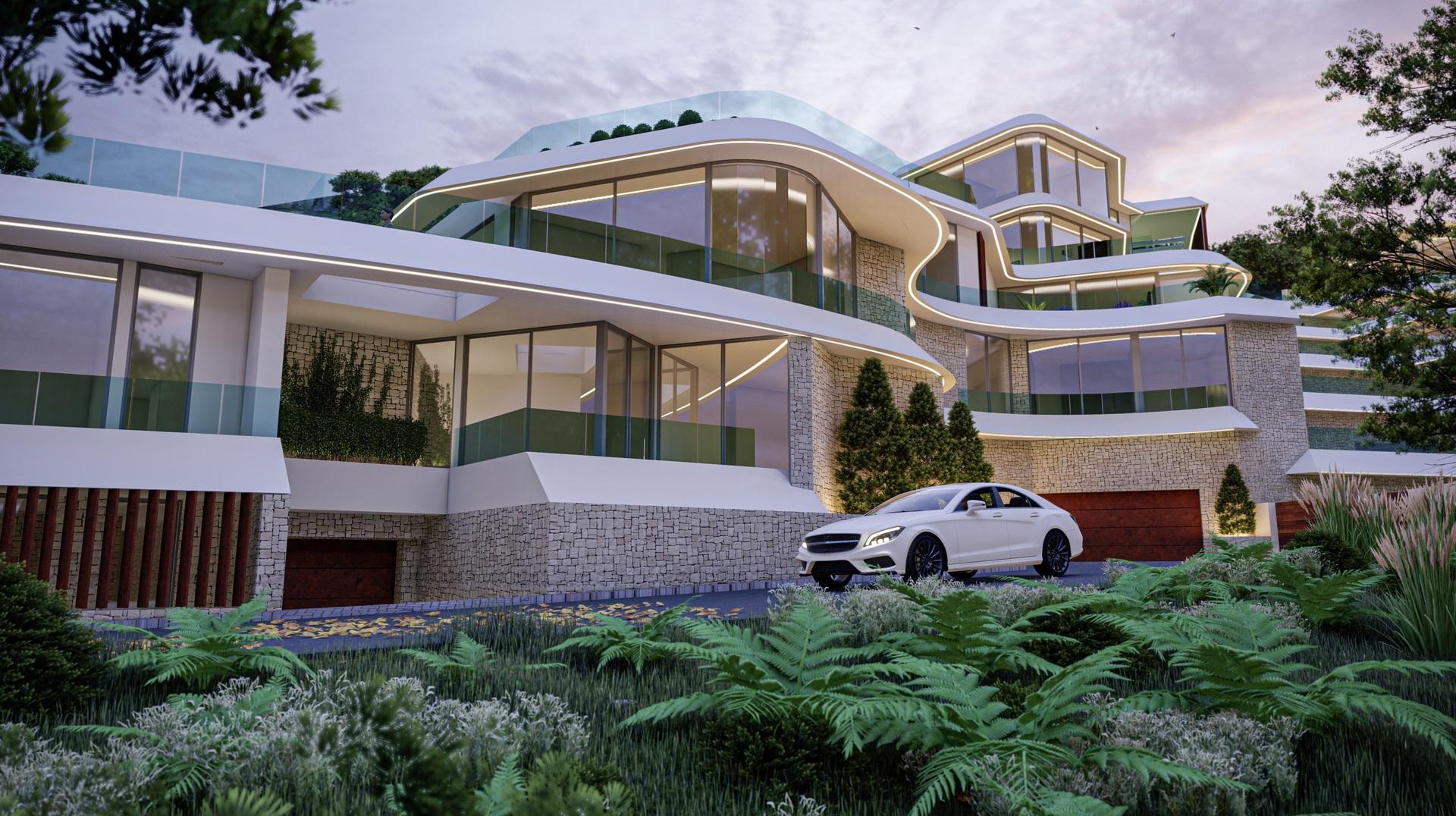 Rooftop solarium level of 4-bedroom new-build villa, Puerto, Calpe