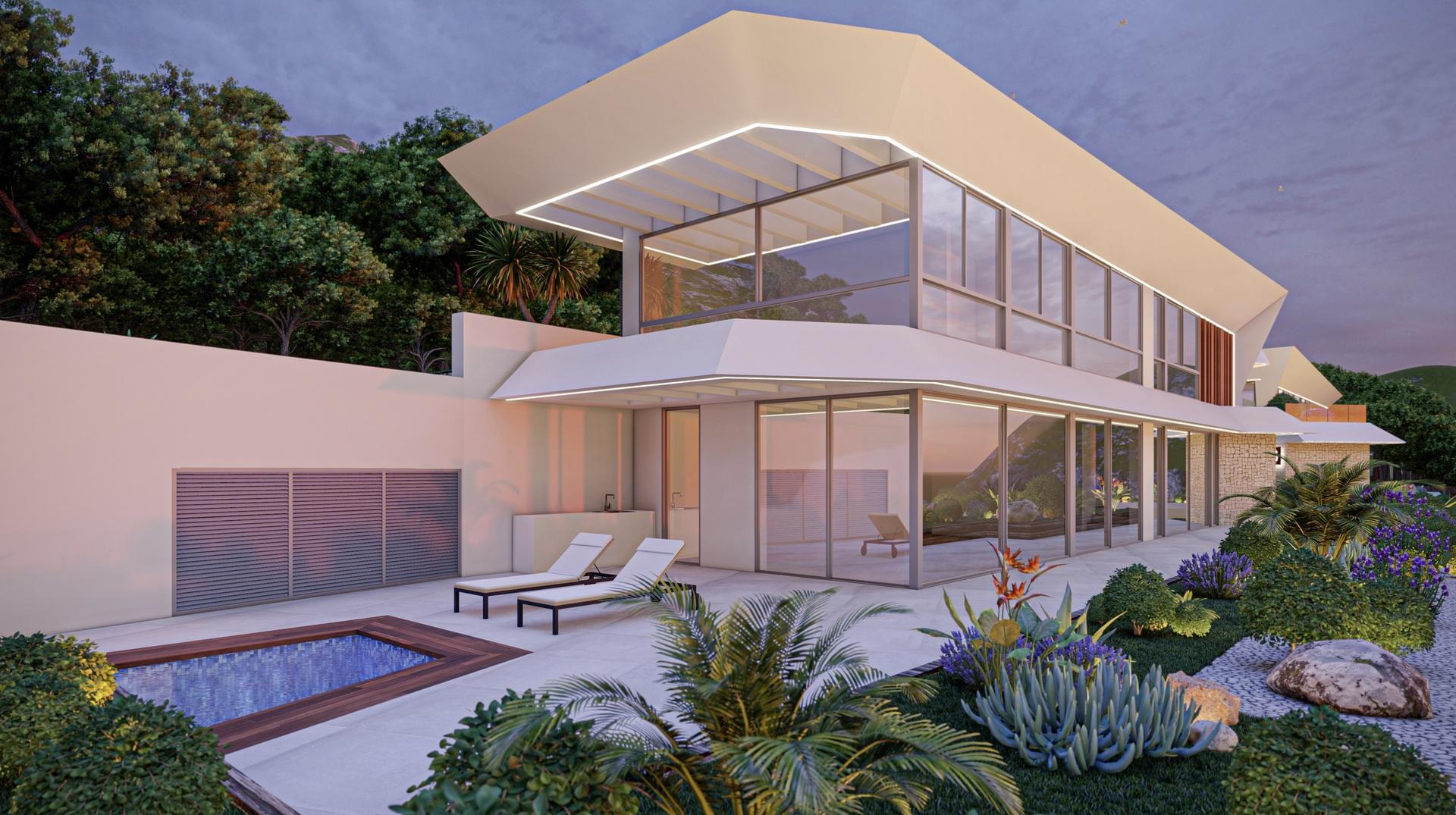 Main bedroom with built-in wardrobes in 4-bedroom villa, Puerto, Calpe