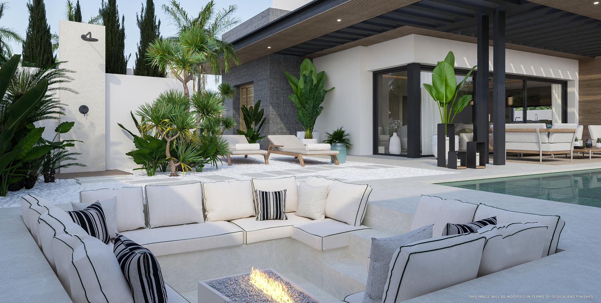 Terrace access from ground-floor living area in 3-bedroom villa, Riviera del Sol