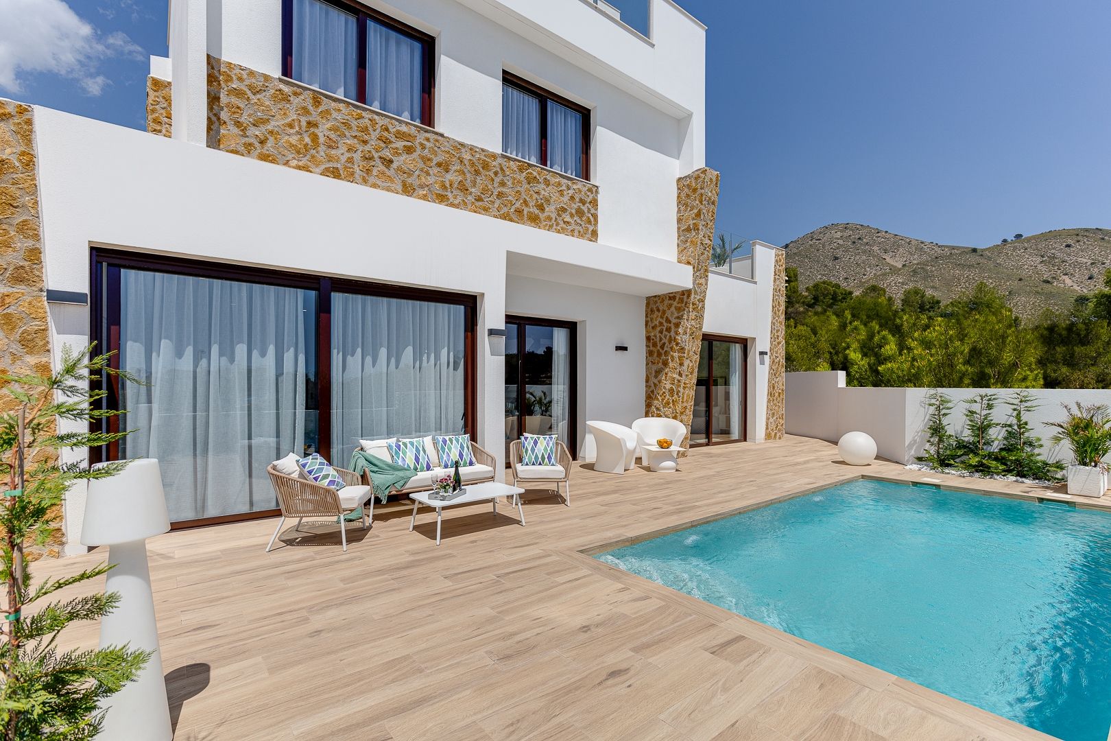 Solarium level interior in new-build villa, Golf Bahía, Finestrat
