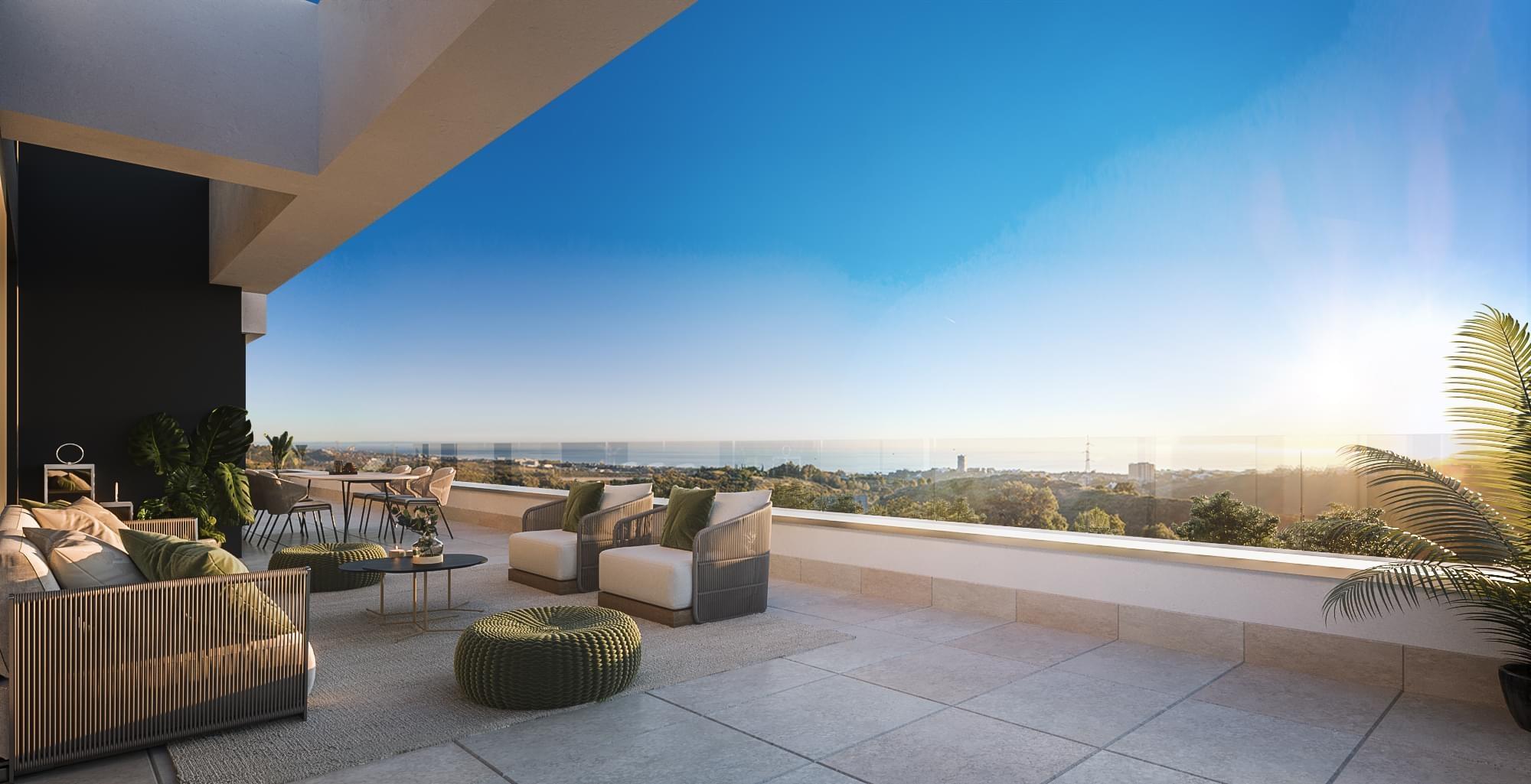 Second bedroom in 3-bedroom new-build penthouse, Alto de los Monteros, Marbella