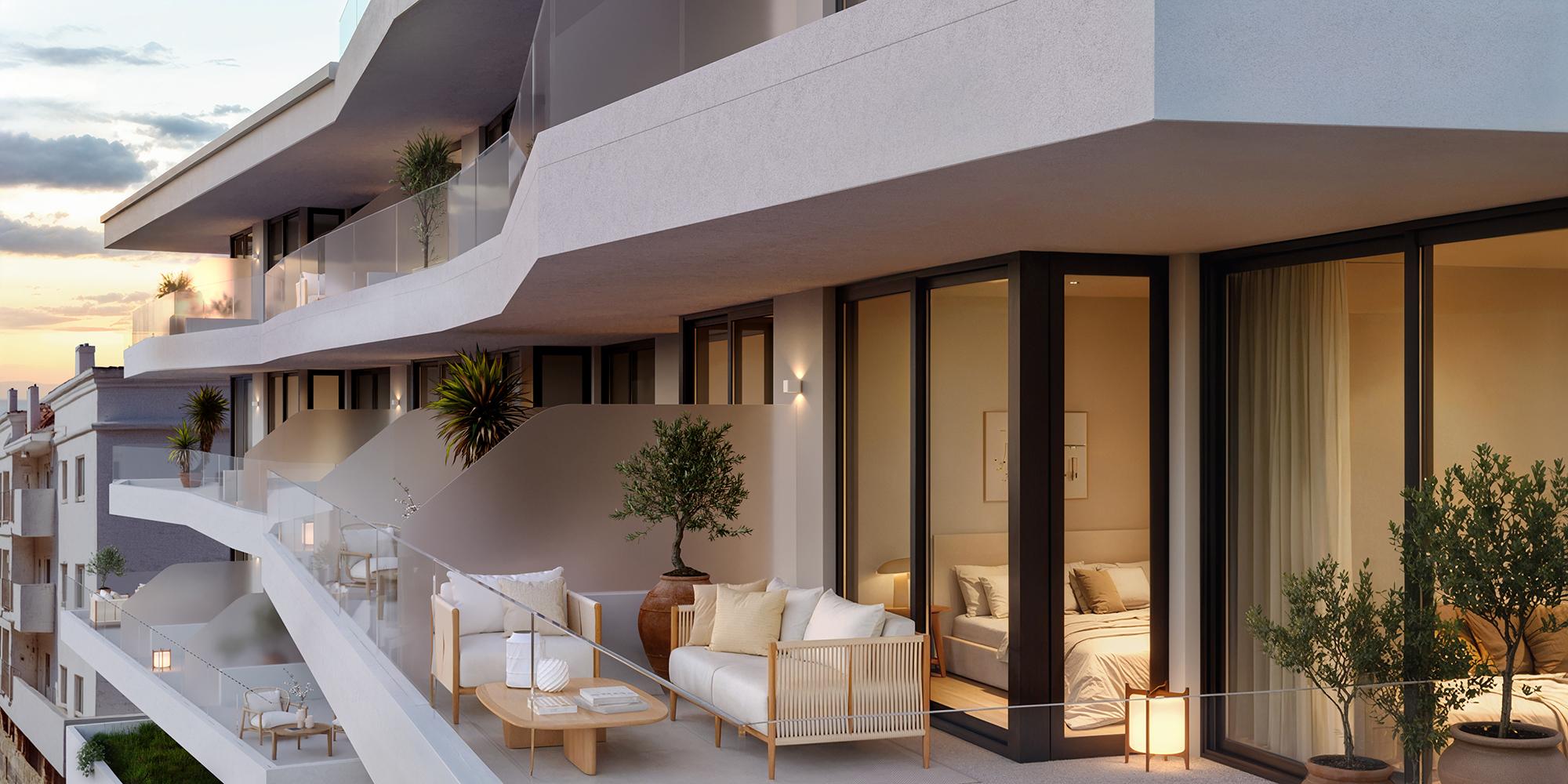 Residential complex exterior showing upper floors, Torreblanca del Sol