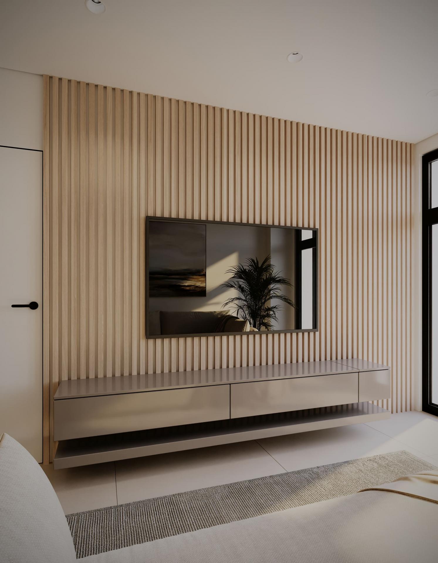 Bedroom with neutral decor and window in new-build apartment, Guardamar Del Segura