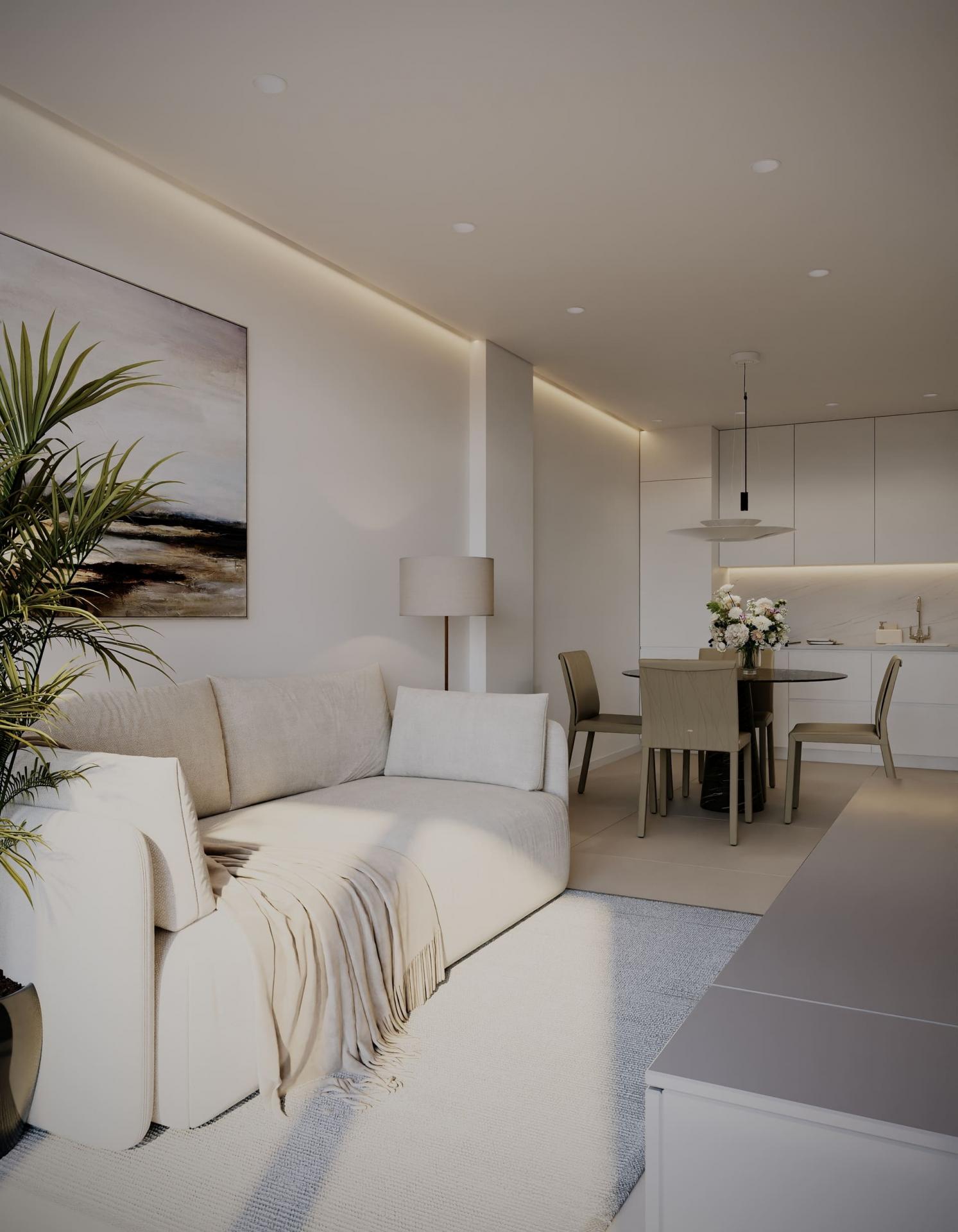 Living area with large windows and natural light, 1-bedroom apartment, Centro