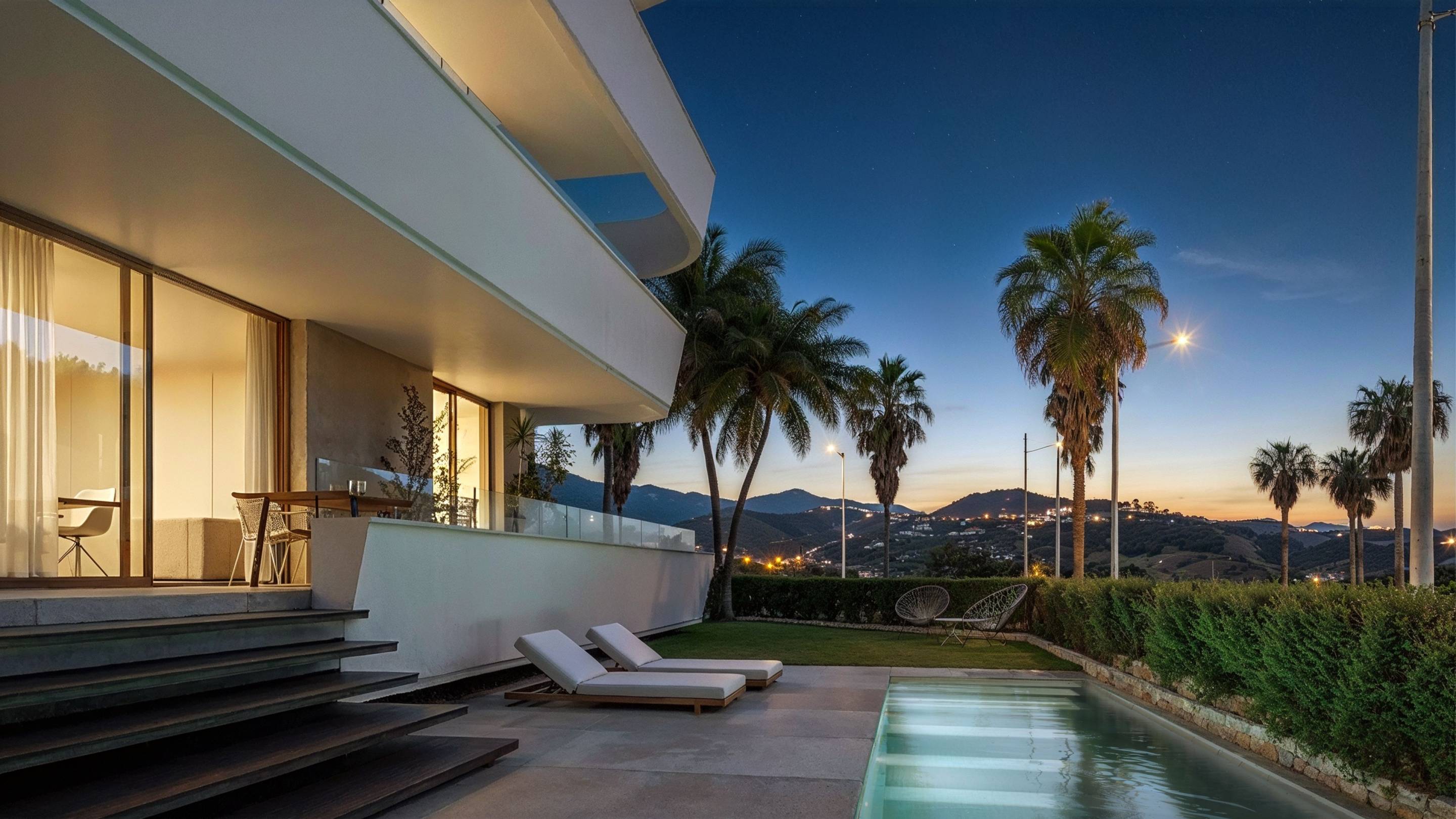 Open-plan living and dining area in 3-bedroom penthouse, Parque Central, Estepona