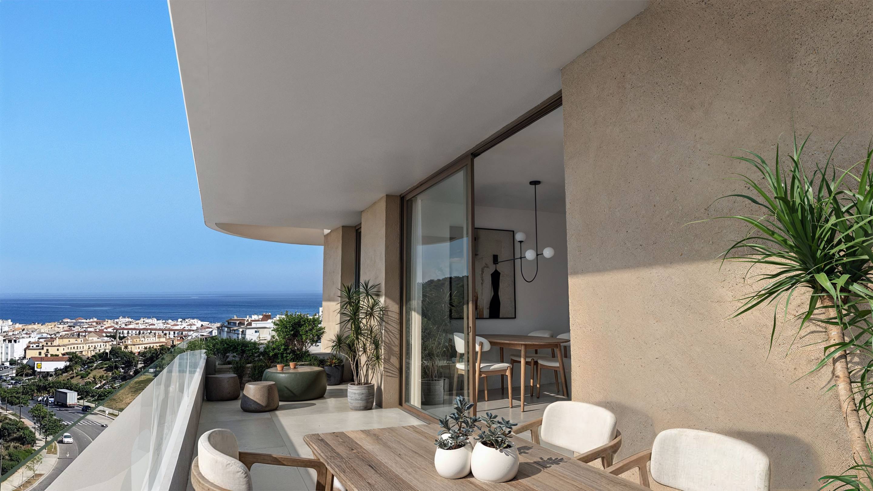 Master bedroom with built-in wardrobes in 3-bedroom penthouse, Parque Central