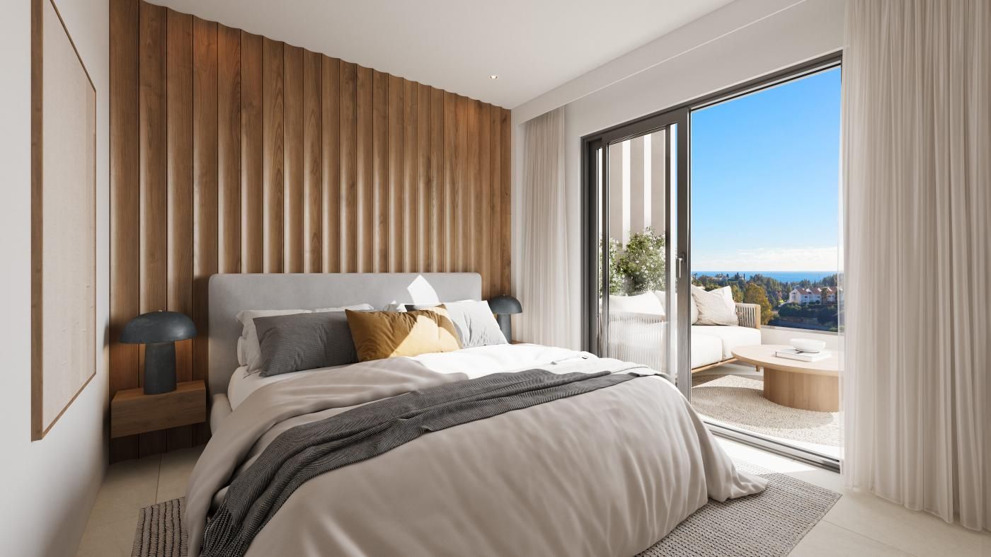 Landscaped communal gardens in residential development, Mijas