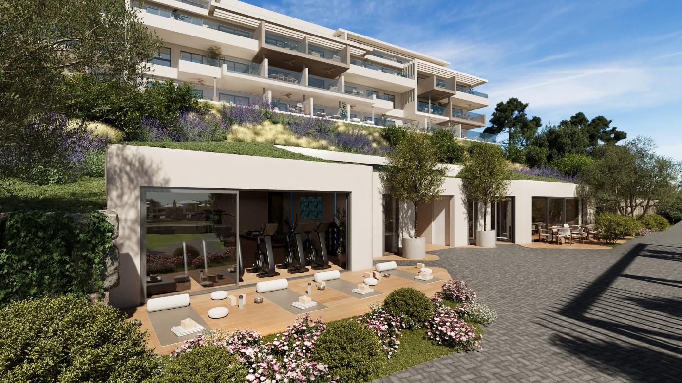 Entrance lobby of new-build development, Mijas